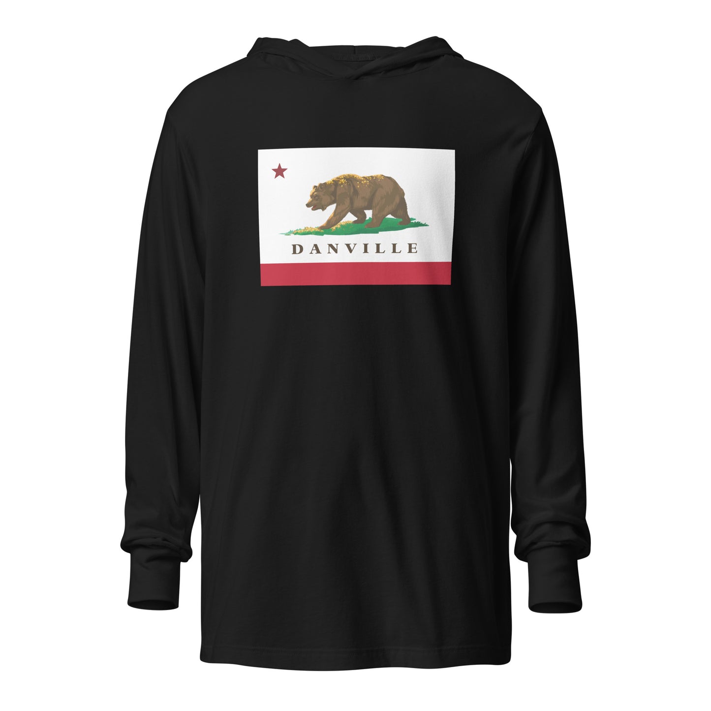 Danville CA Flag Hooded long-sleeve tee - CAFlags