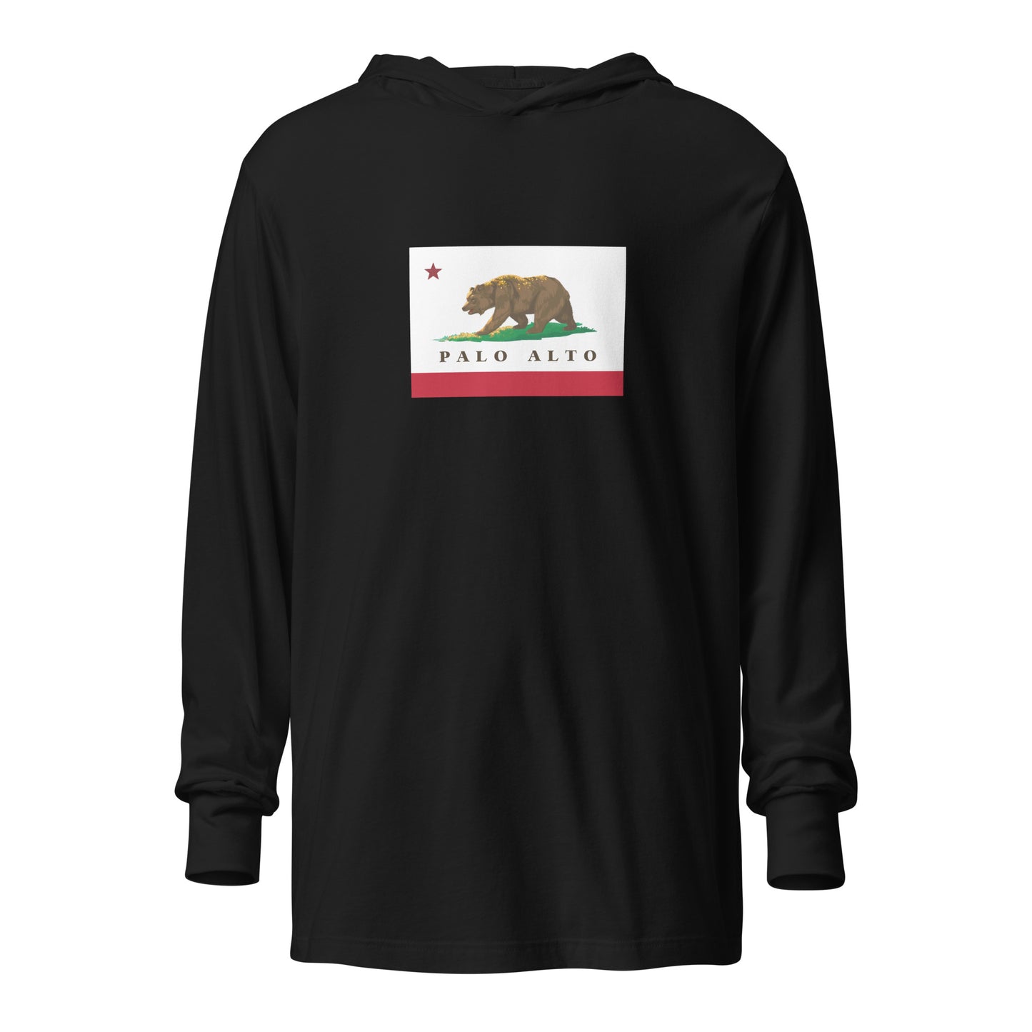 black Palo Alto Hooded long-sleeve tee