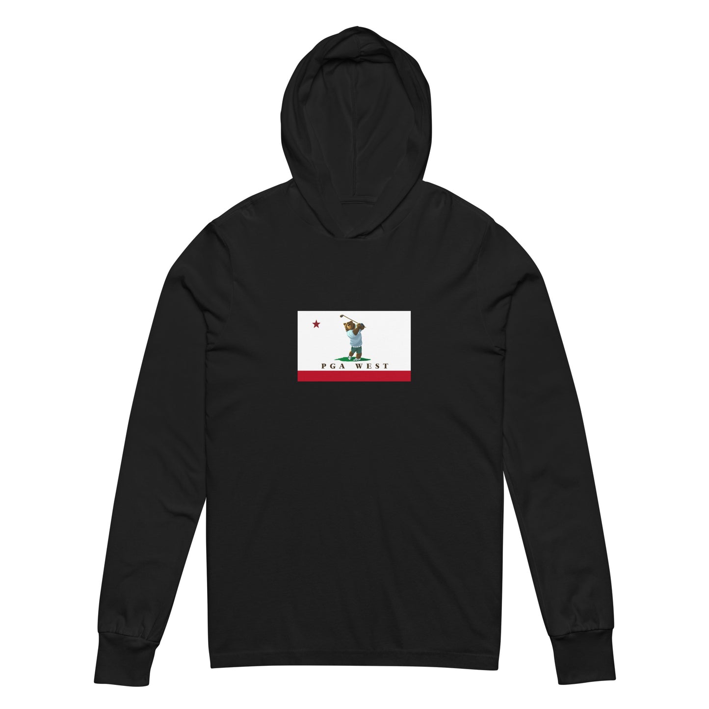 Black PGA West Hooded long-sleeve tee