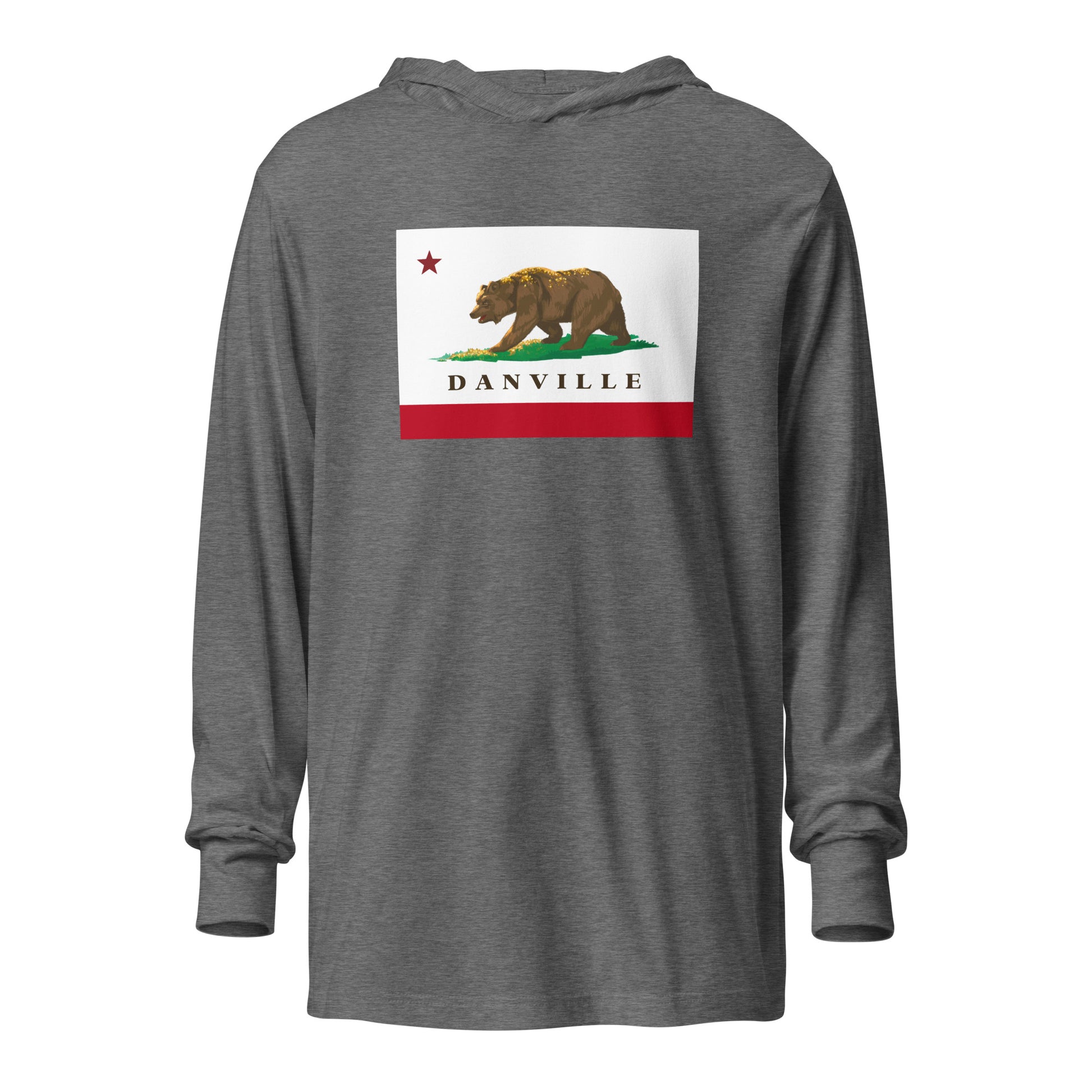 Danville CA Flag Hooded long-sleeve tee - CAFlags