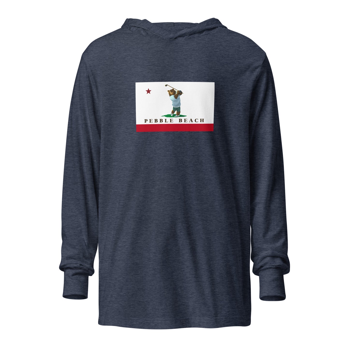 Pebble Beach CA Hooded long-sleeve tee - CAFlags