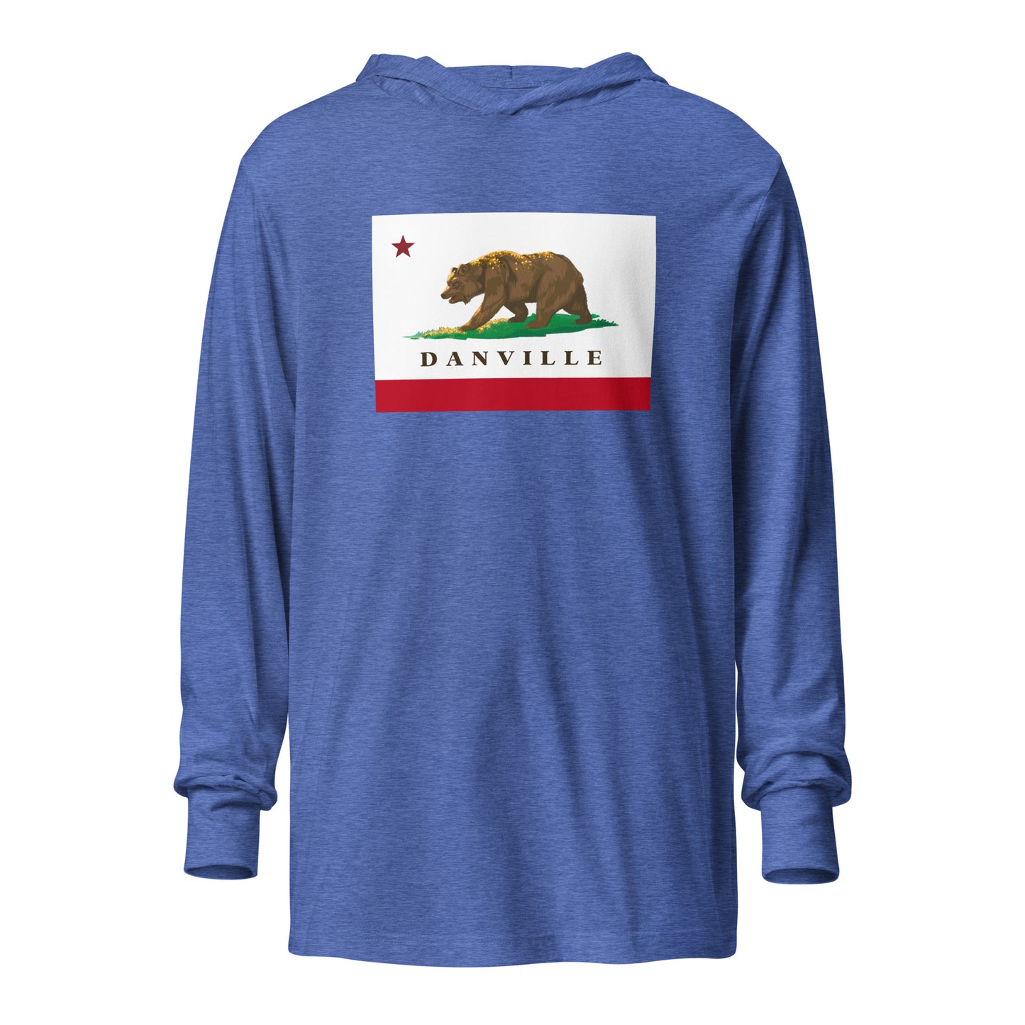 Danville CA Flag Hooded long-sleeve tee - CAFlags