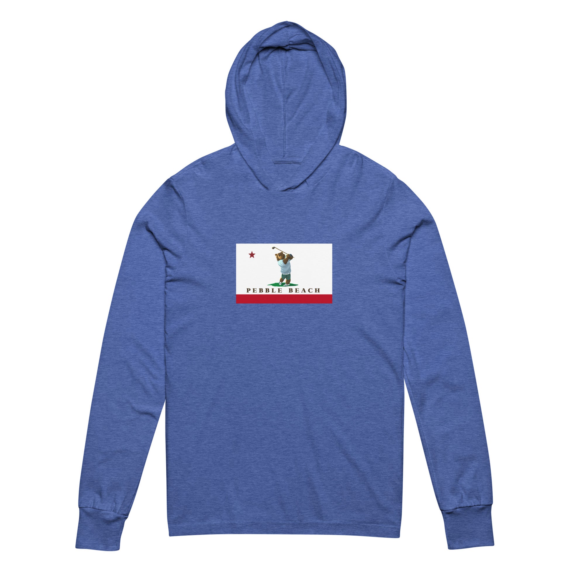 Pebble Beach CA Hooded long-sleeve tee - CAFlags