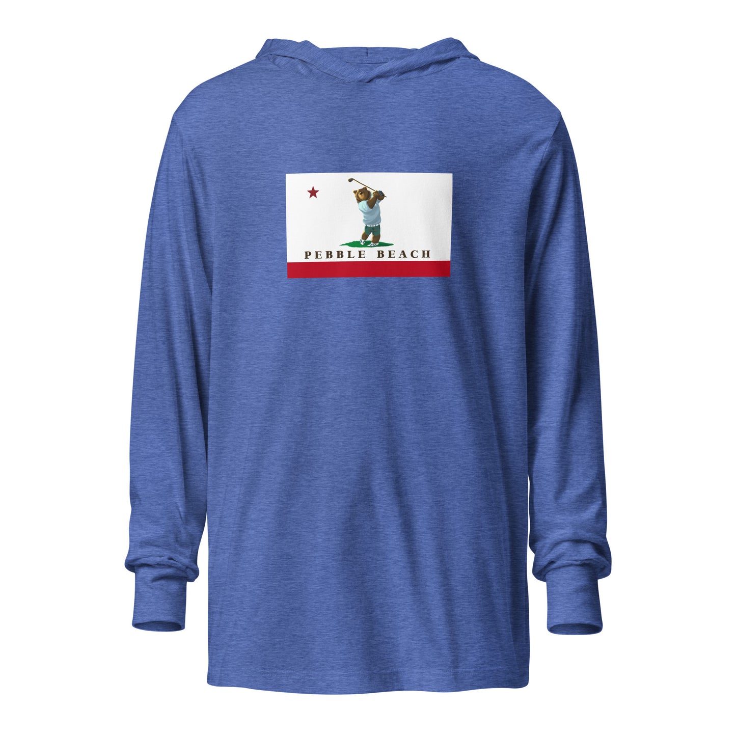 Pebble Beach CA Hooded long-sleeve tee - CAFlags