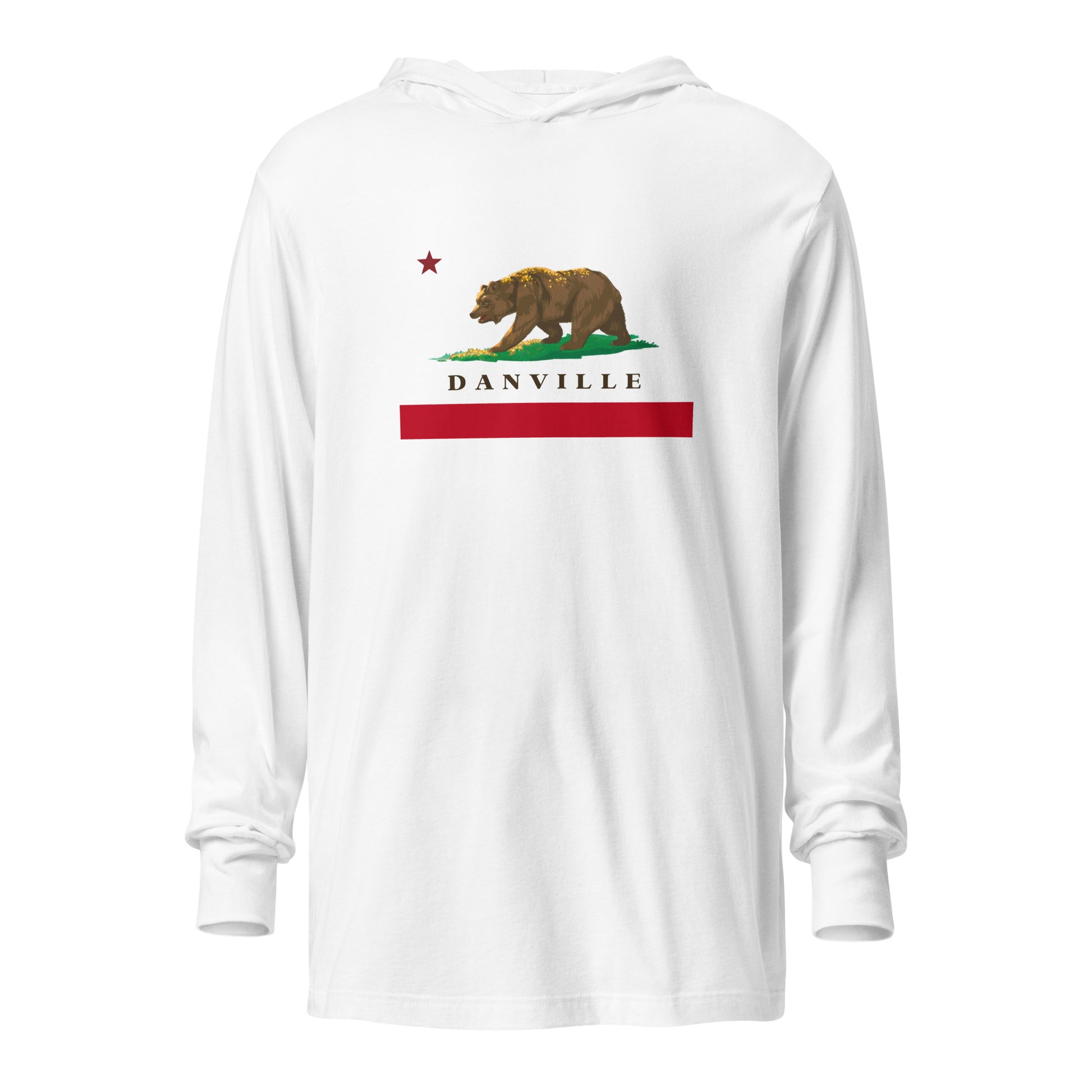 Danville CA Flag Hooded long-sleeve tee - CAFlags