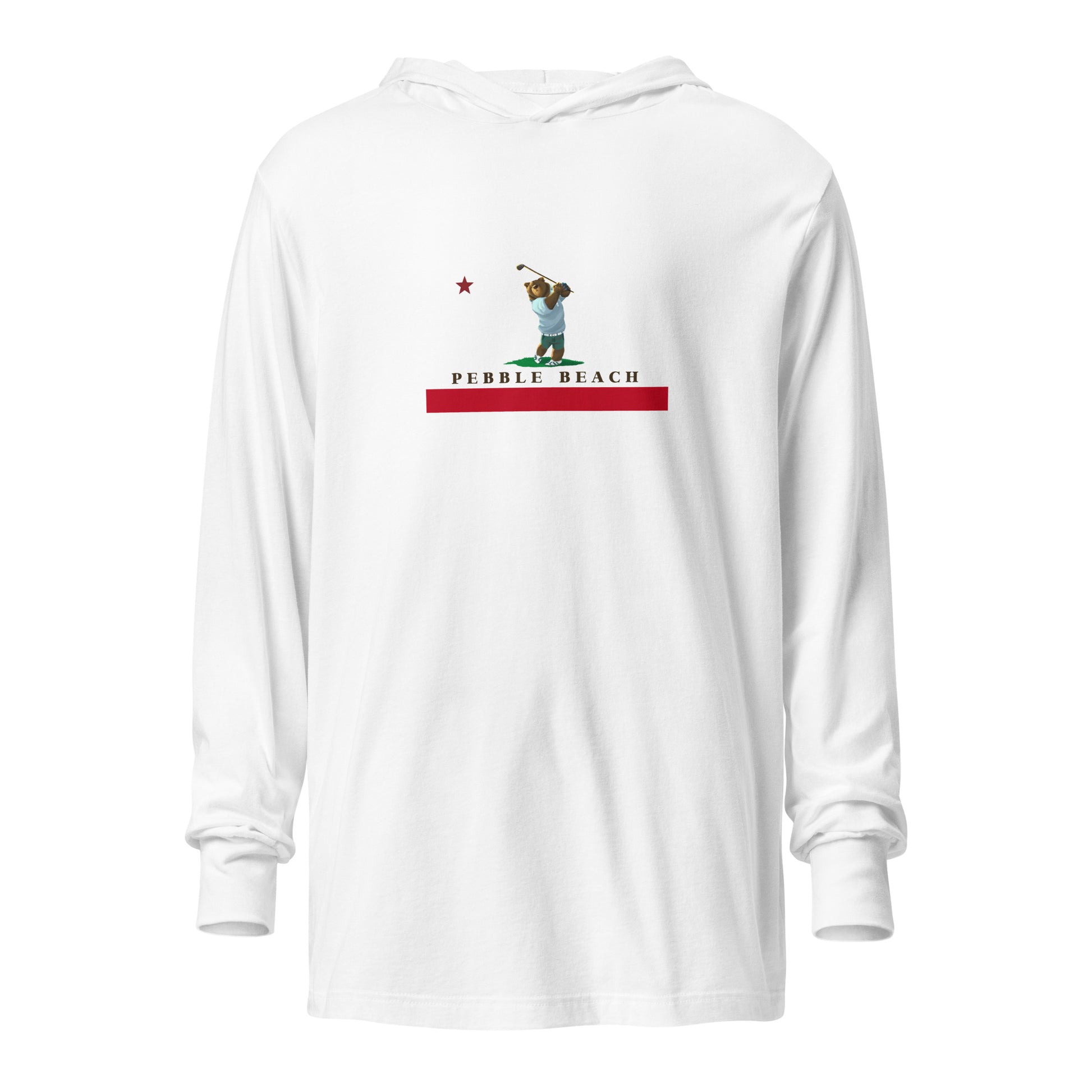 Pebble Beach CA Hooded long-sleeve tee