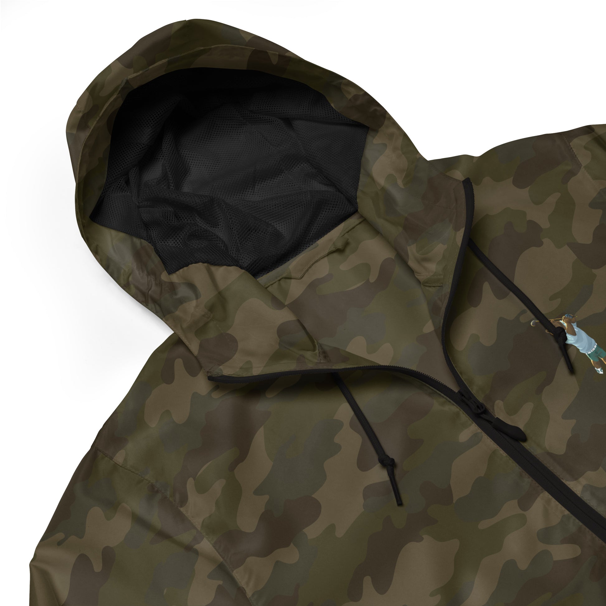 camouflage lightweight zip up golf windbreaker