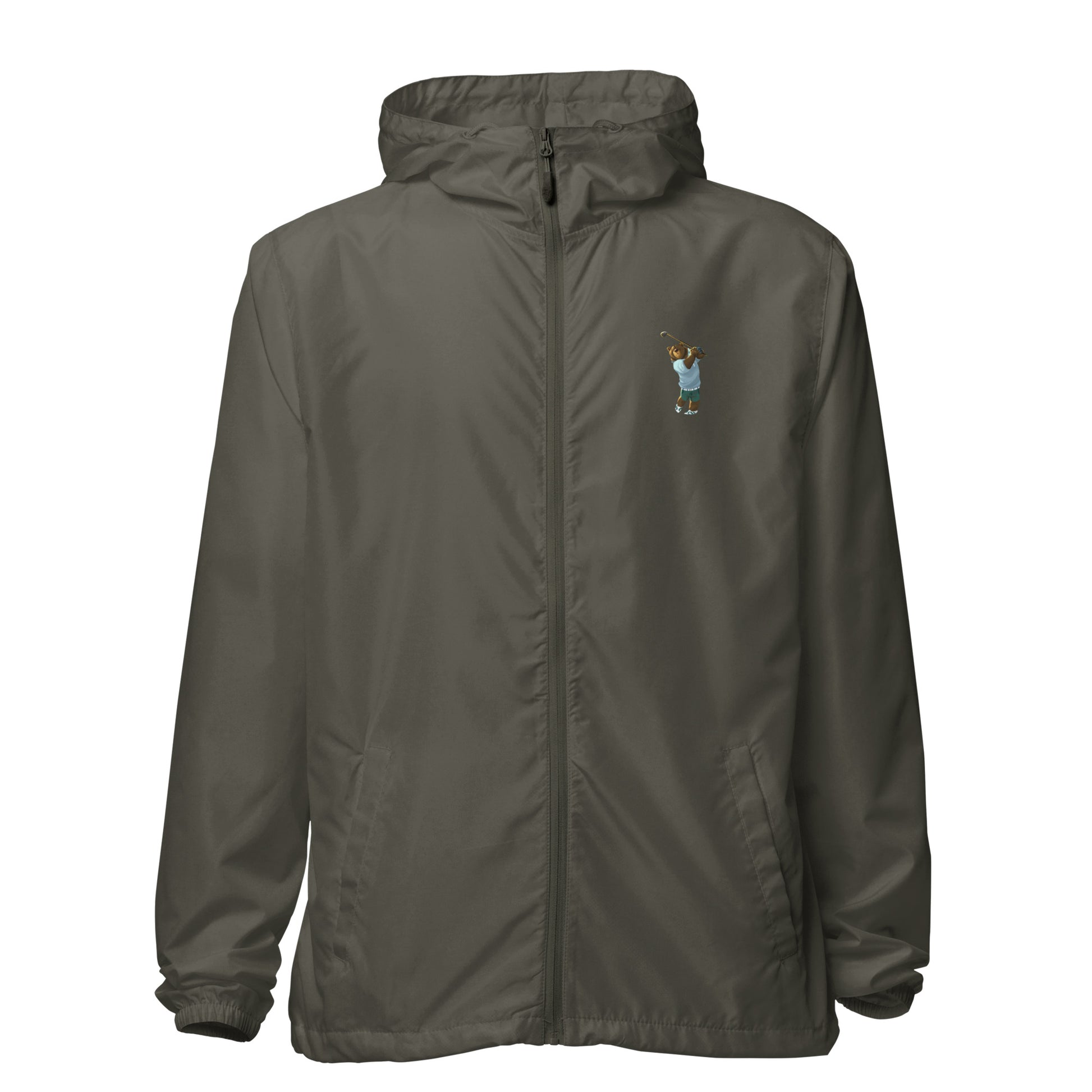 gray lightweight zip up golf windbreaker