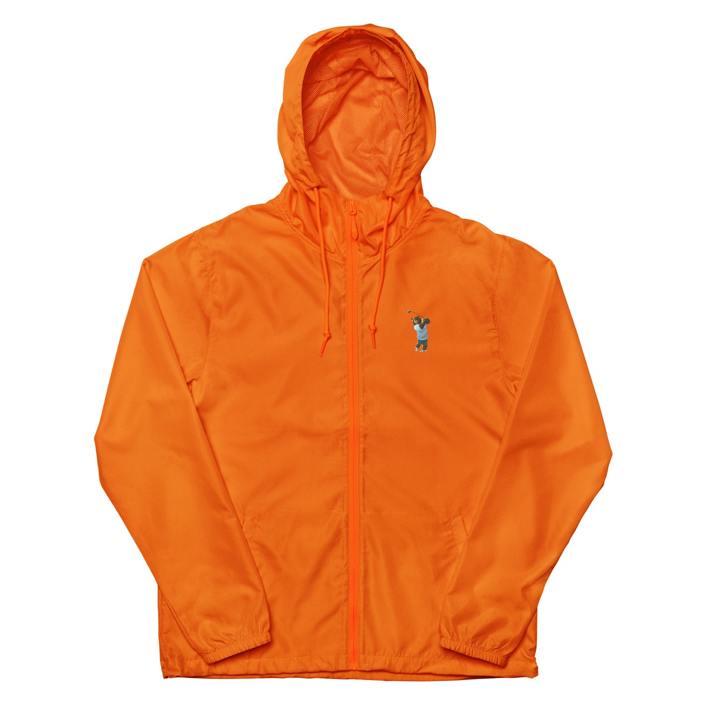 Golfing Grizzly lightweight zip up windbreaker