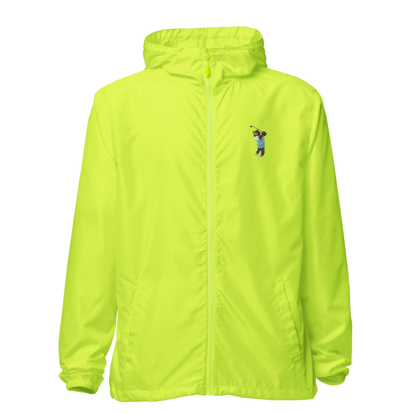 yellow lightweight zip up golf windbreaker