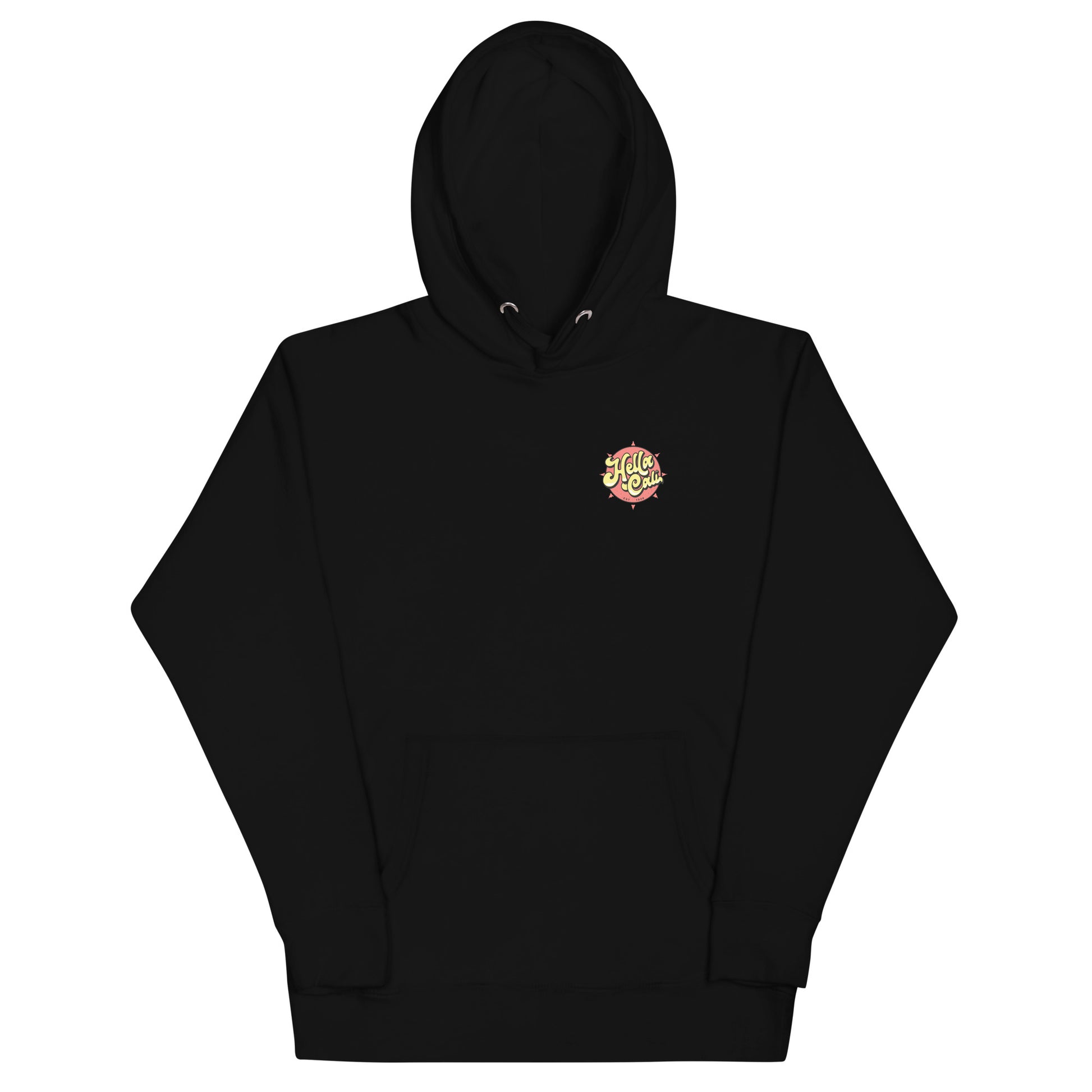 Black Hella Cali Orange Sun Yellow/Black Lettering Logo Hoodie