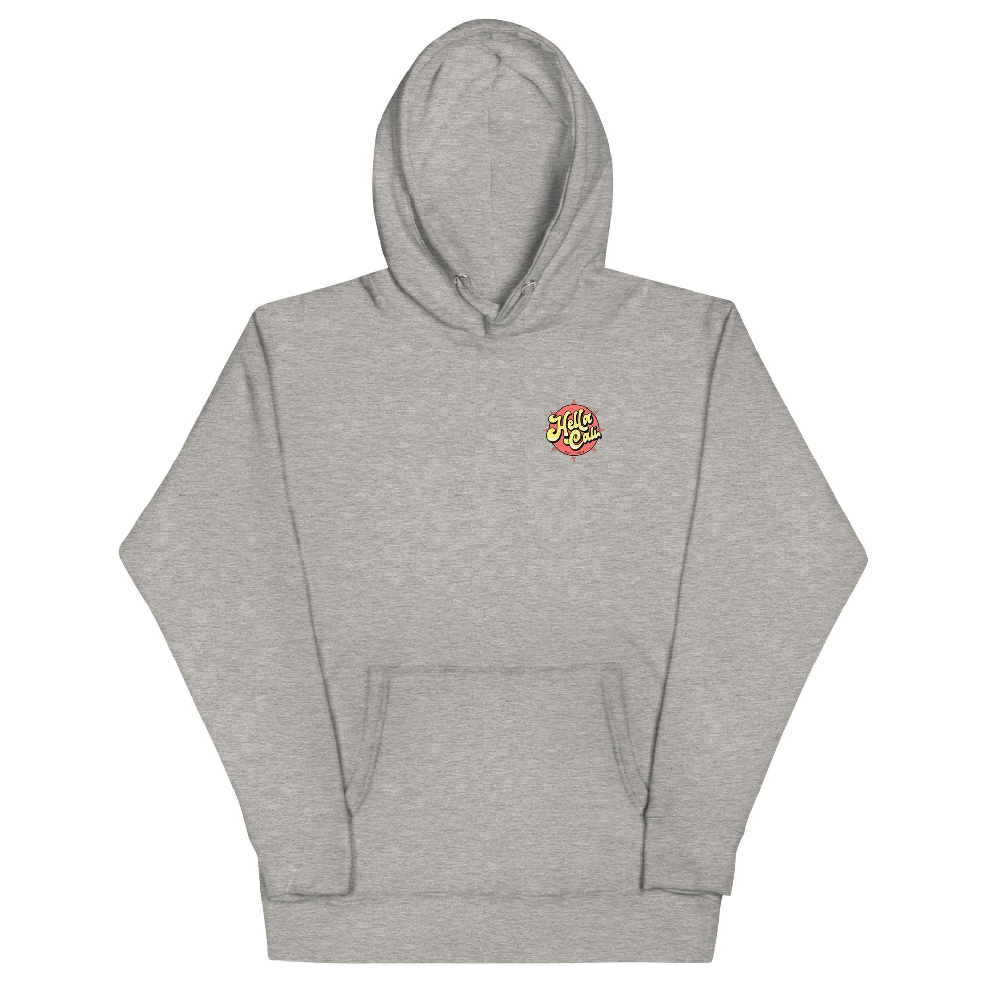 Light Gray Hella Cali Orange Sun Yellow/Black Lettering Logo Hoodie