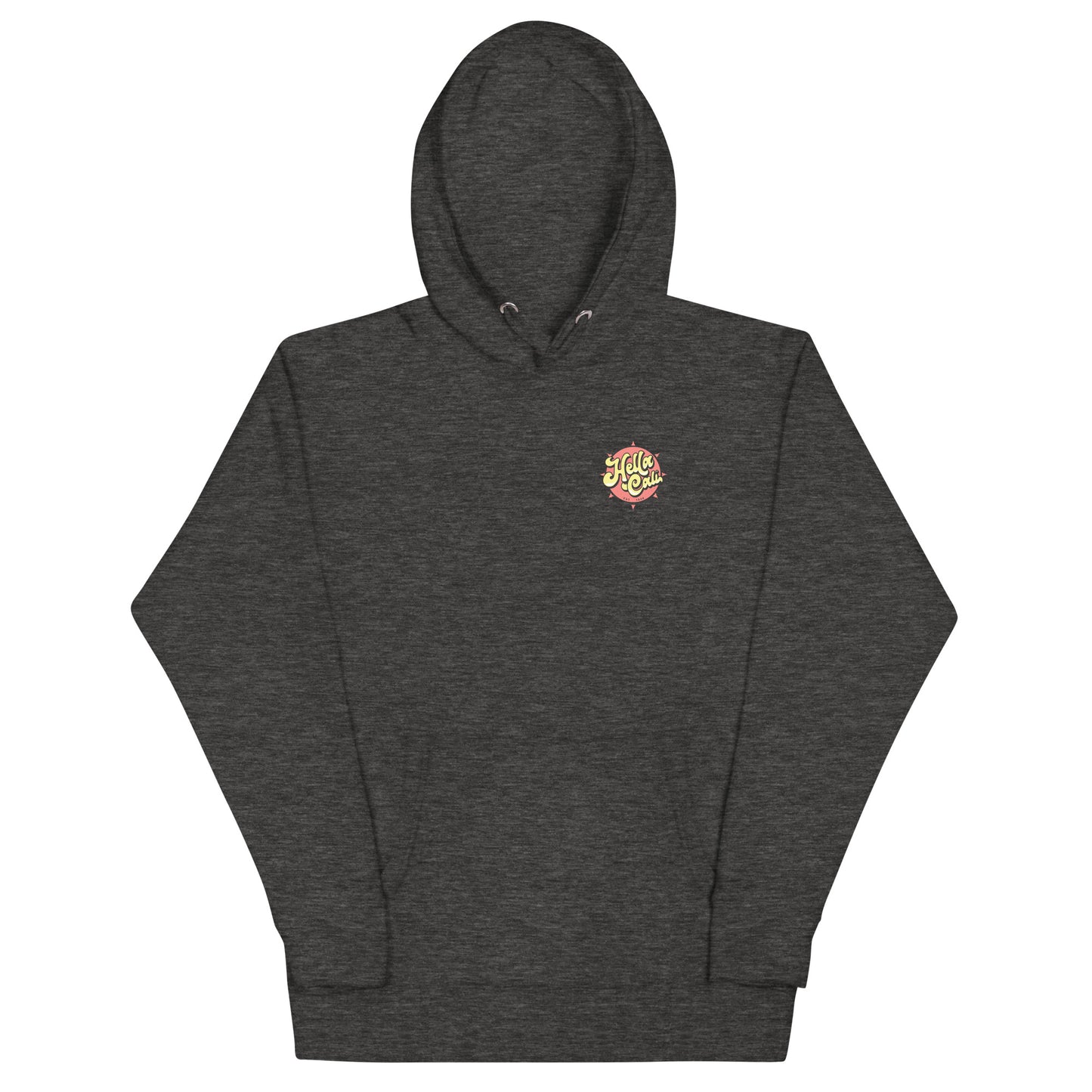 Gray Hella Cali Orange Sun Yellow/Black Lettering Logo Hoodie