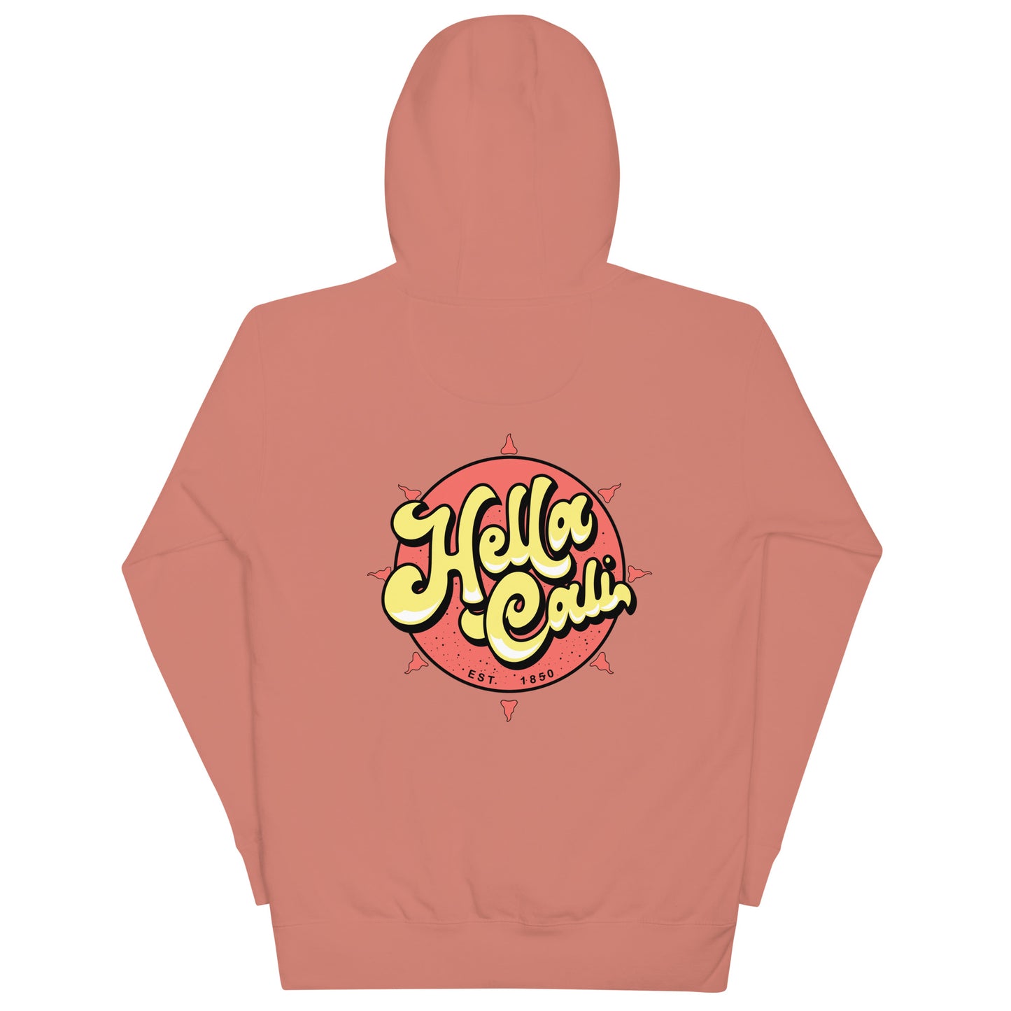 Hella Cali Orange Sun Yellow/Black Lettering Logo Hoodie