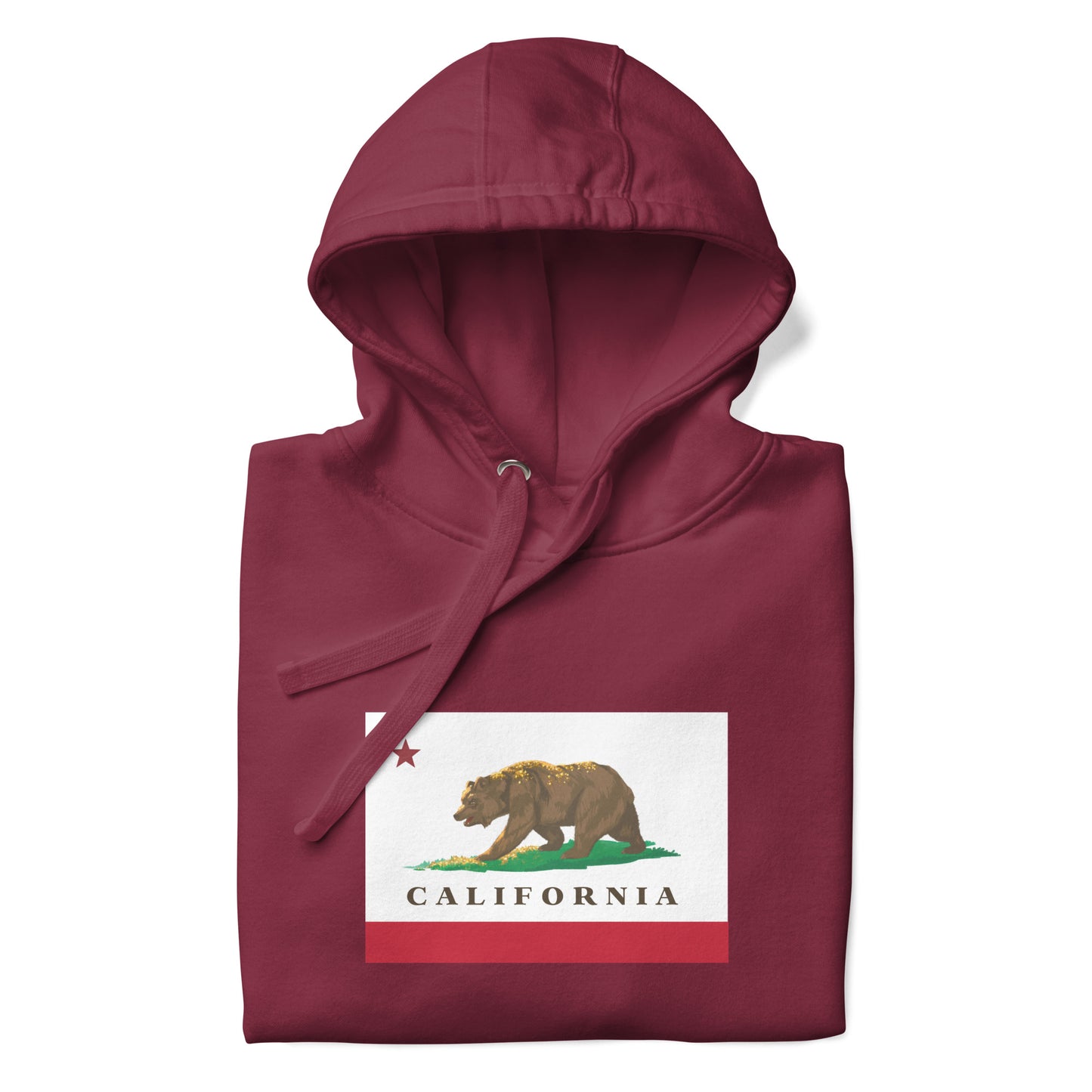 Maroon California Flag Hoodie 