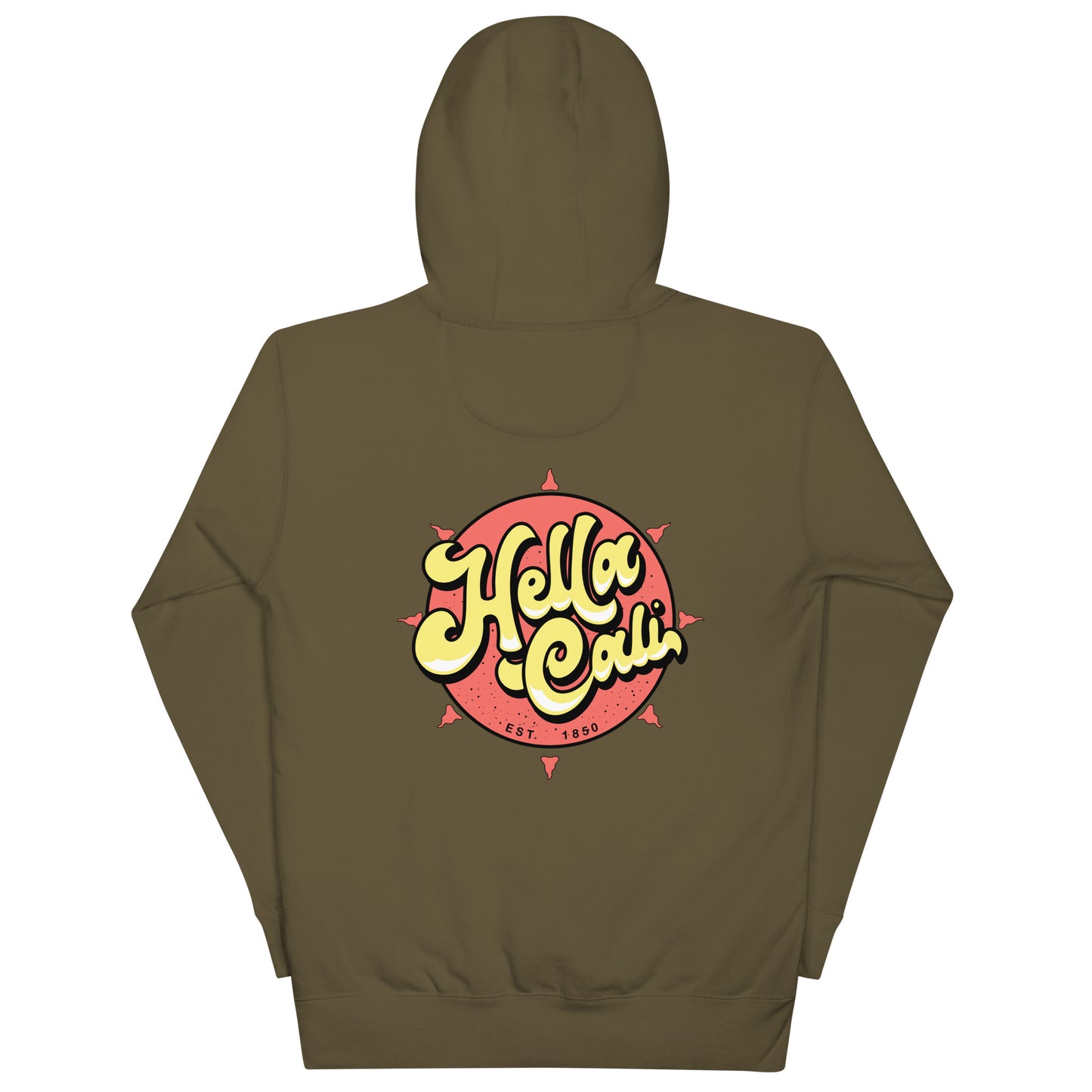 Hella Cali Orange Sun Yellow/Black Lettering Logo Hoodie