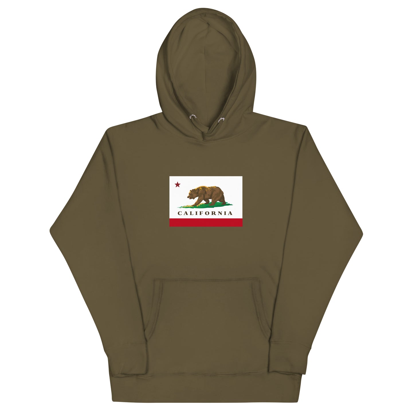 Military Green California Flag Hoodie