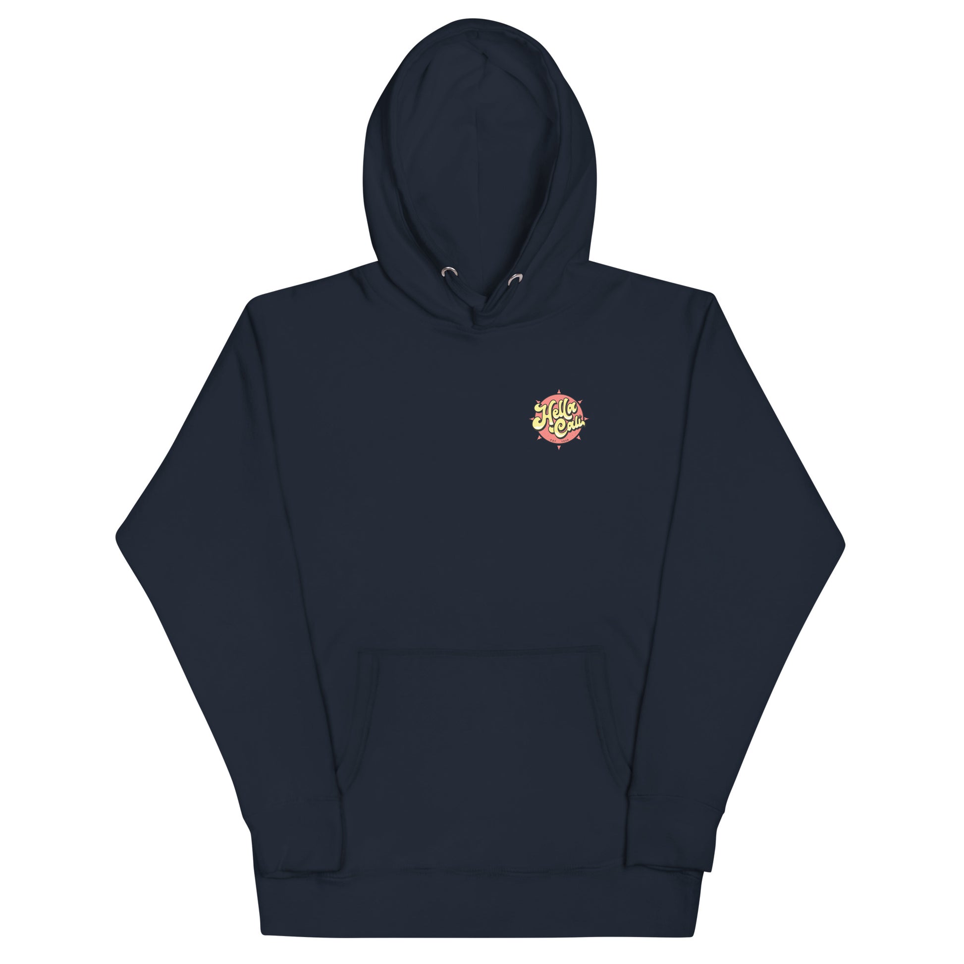 Navy Blue Hella Cali Orange Sun Yellow/Black Lettering Logo Hoodie