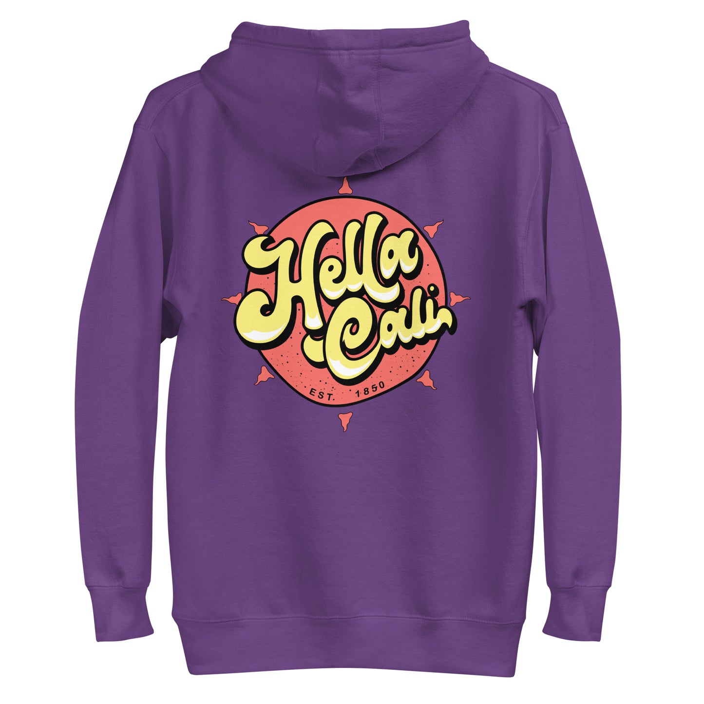 Purple Hella Cali Orange Sun Yellow/Black Lettering Logo Hoodie