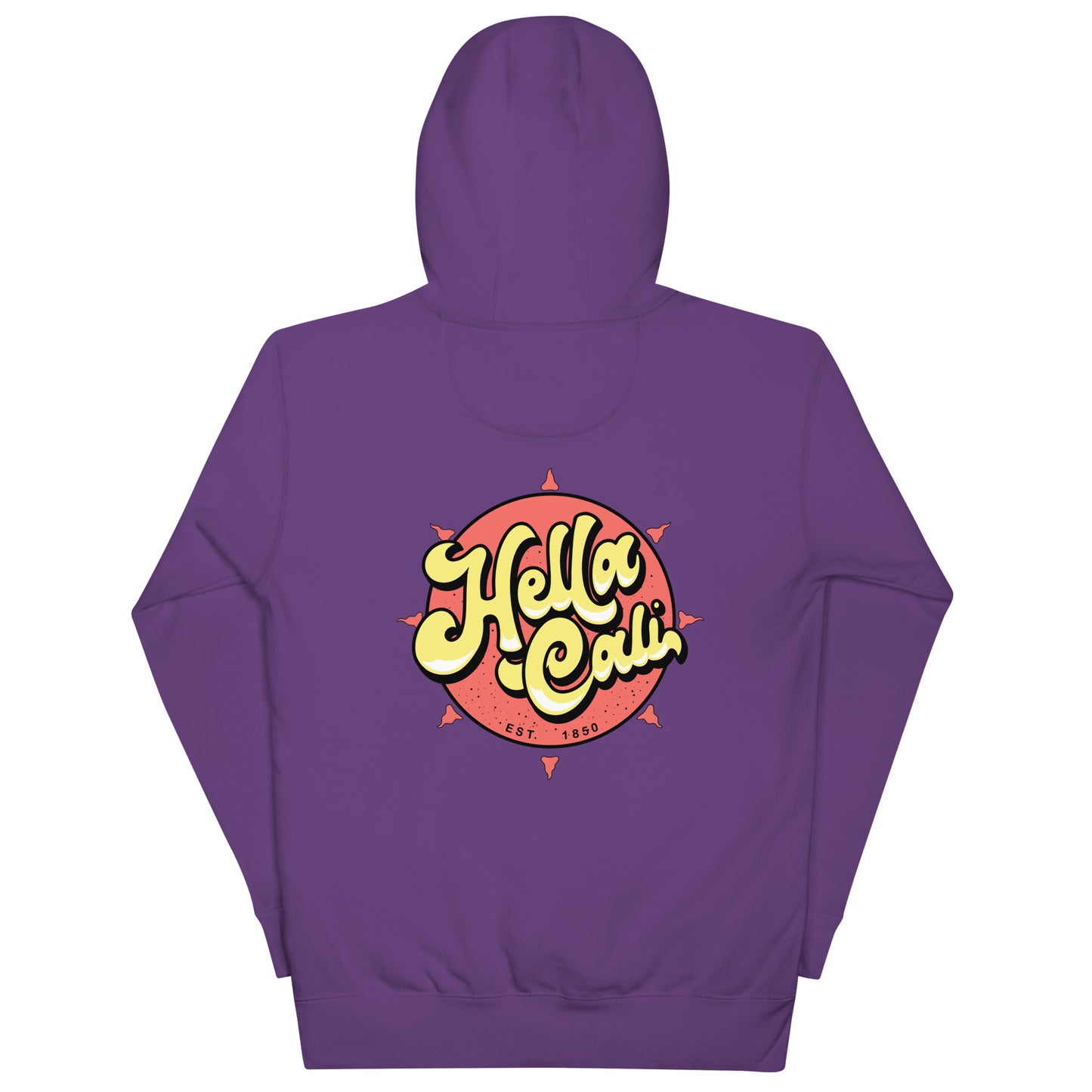 Hella Cali Orange Sun Yellow/Black Lettering Logo Hoodie