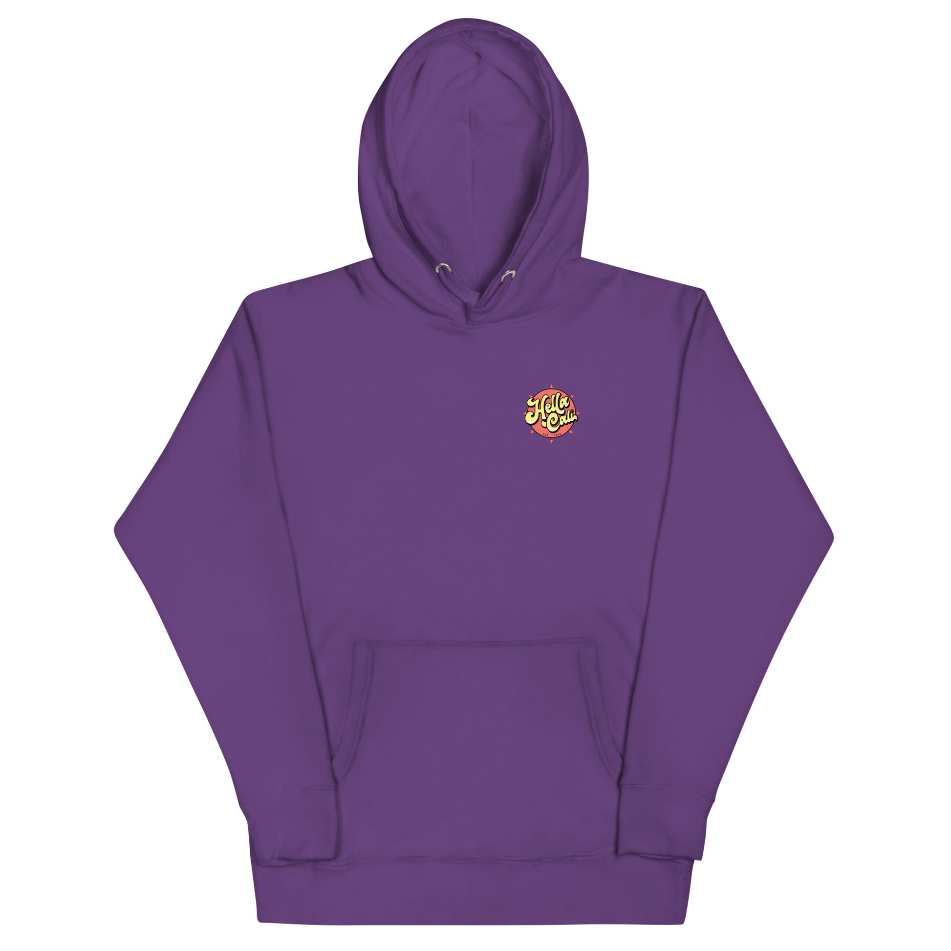 Purple Hella Cali Orange Sun Yellow/Black Lettering Logo Hoodie