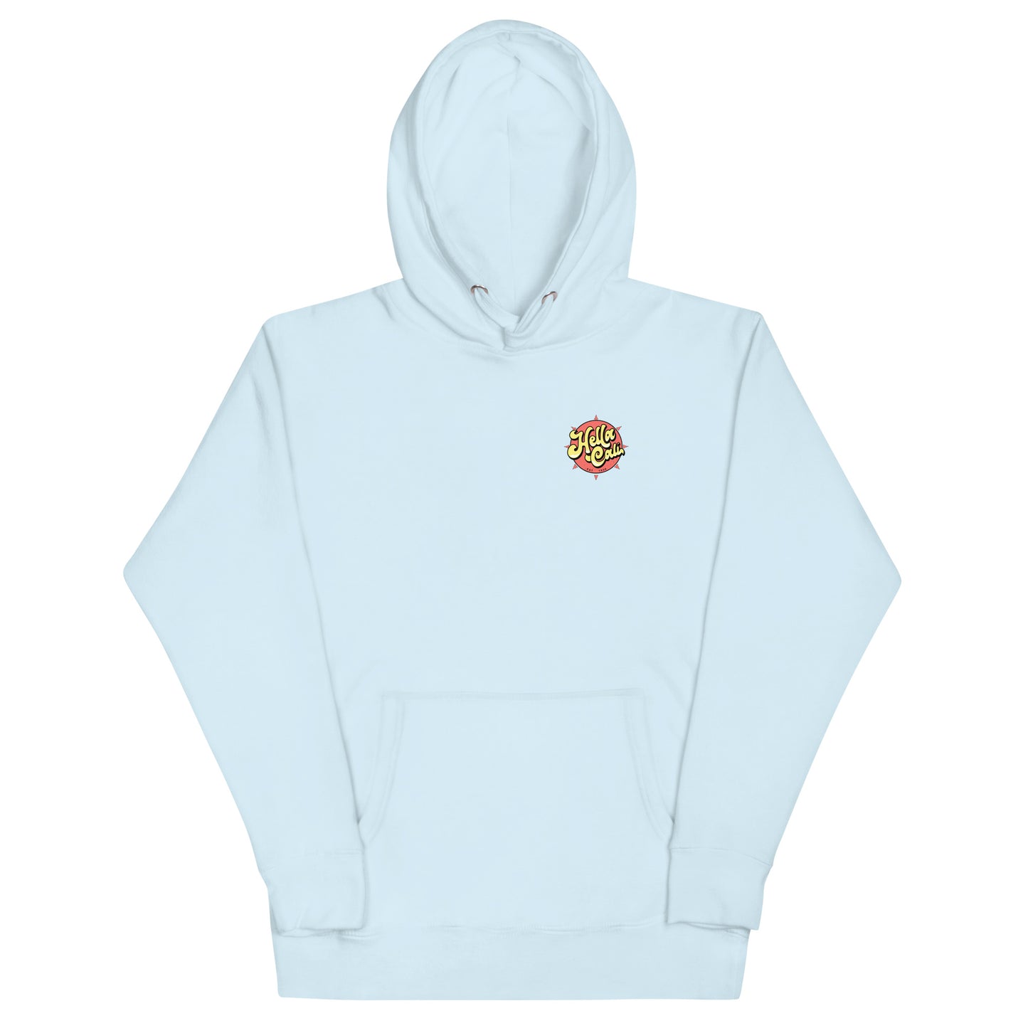 Sky Blue Hella Cali Orange Sun Yellow/Black Lettering Logo Hoodie