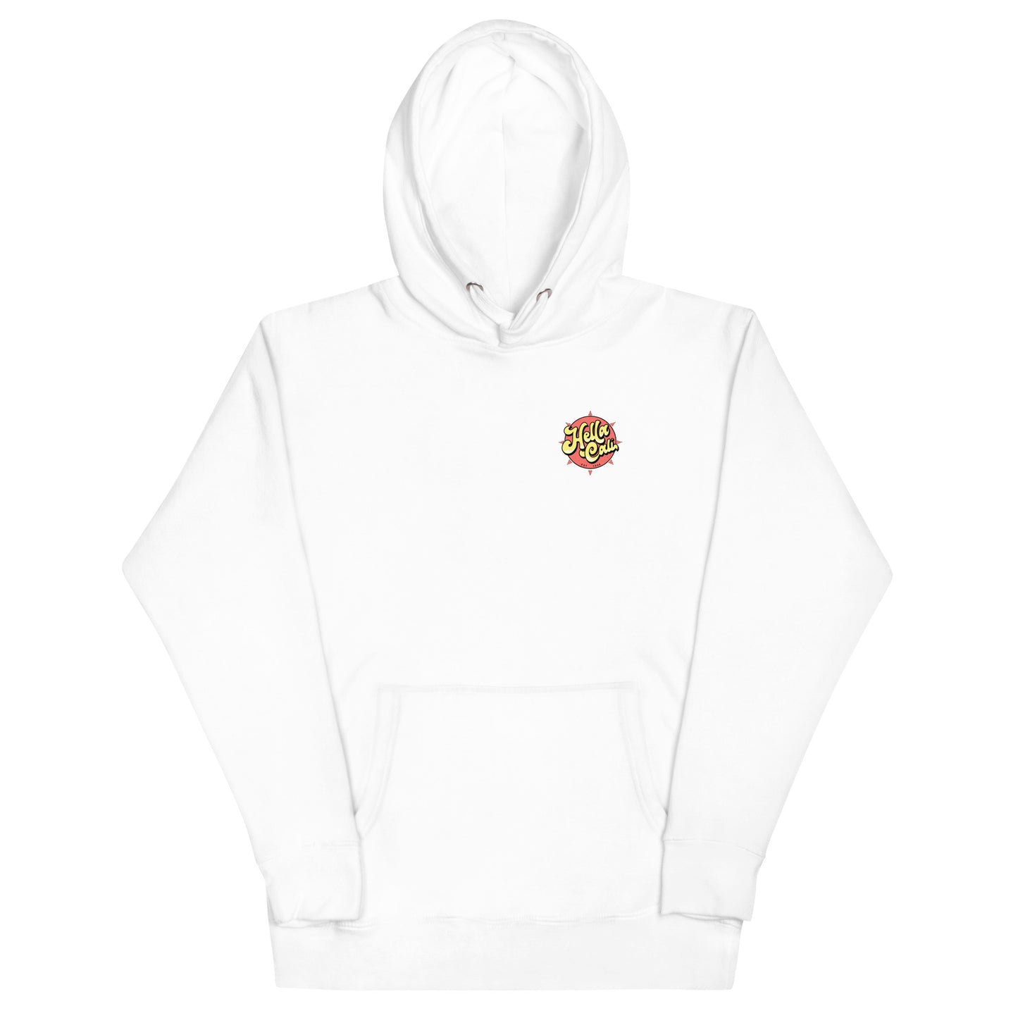 White Hella Cali Orange Sun Yellow/Black Lettering Logo Hoodie