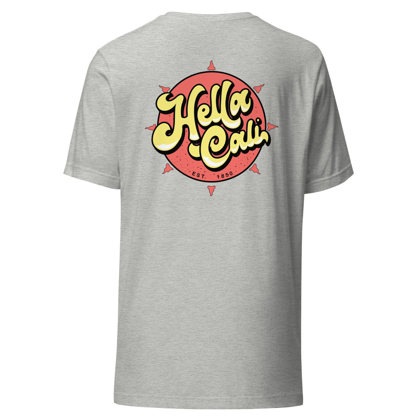 Hella Cali Yellow Lettering Orange Sun Logo Shirt