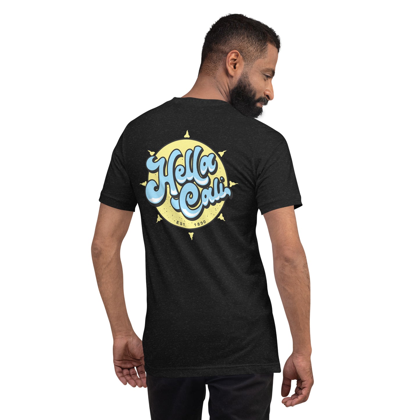 Hella Cali Shirt (Blue, White, Yellow Logo)