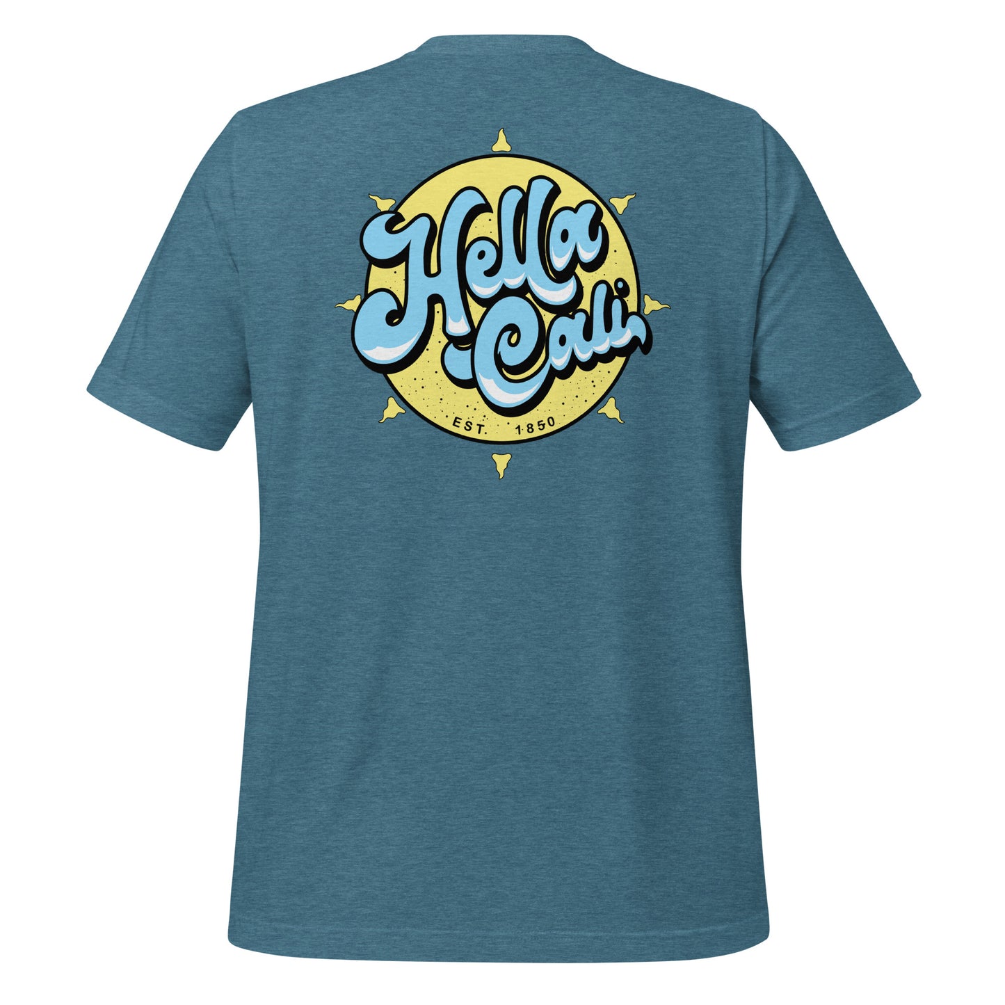 Hella Cali Shirt (Blue, White, Yellow Logo)