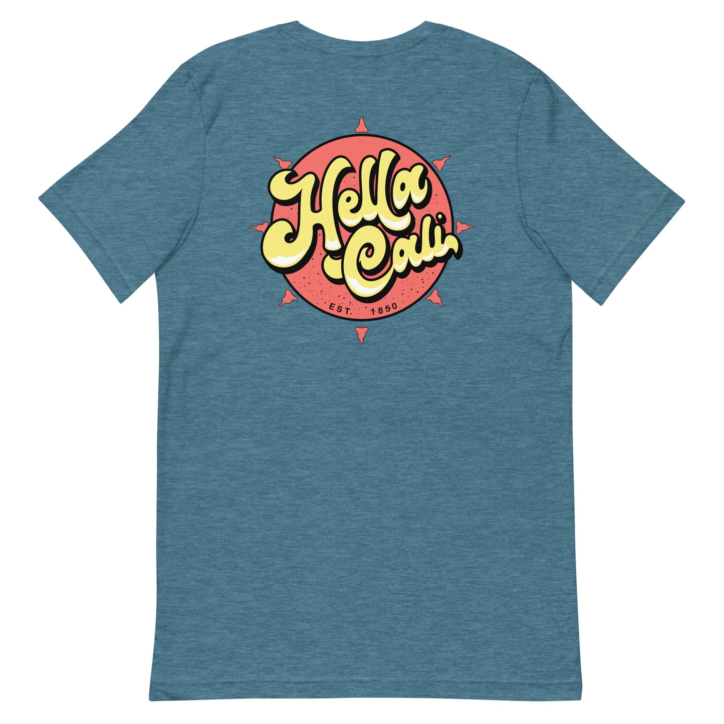 Hella Cali Yellow Lettering Orange Sun Logo Shirt