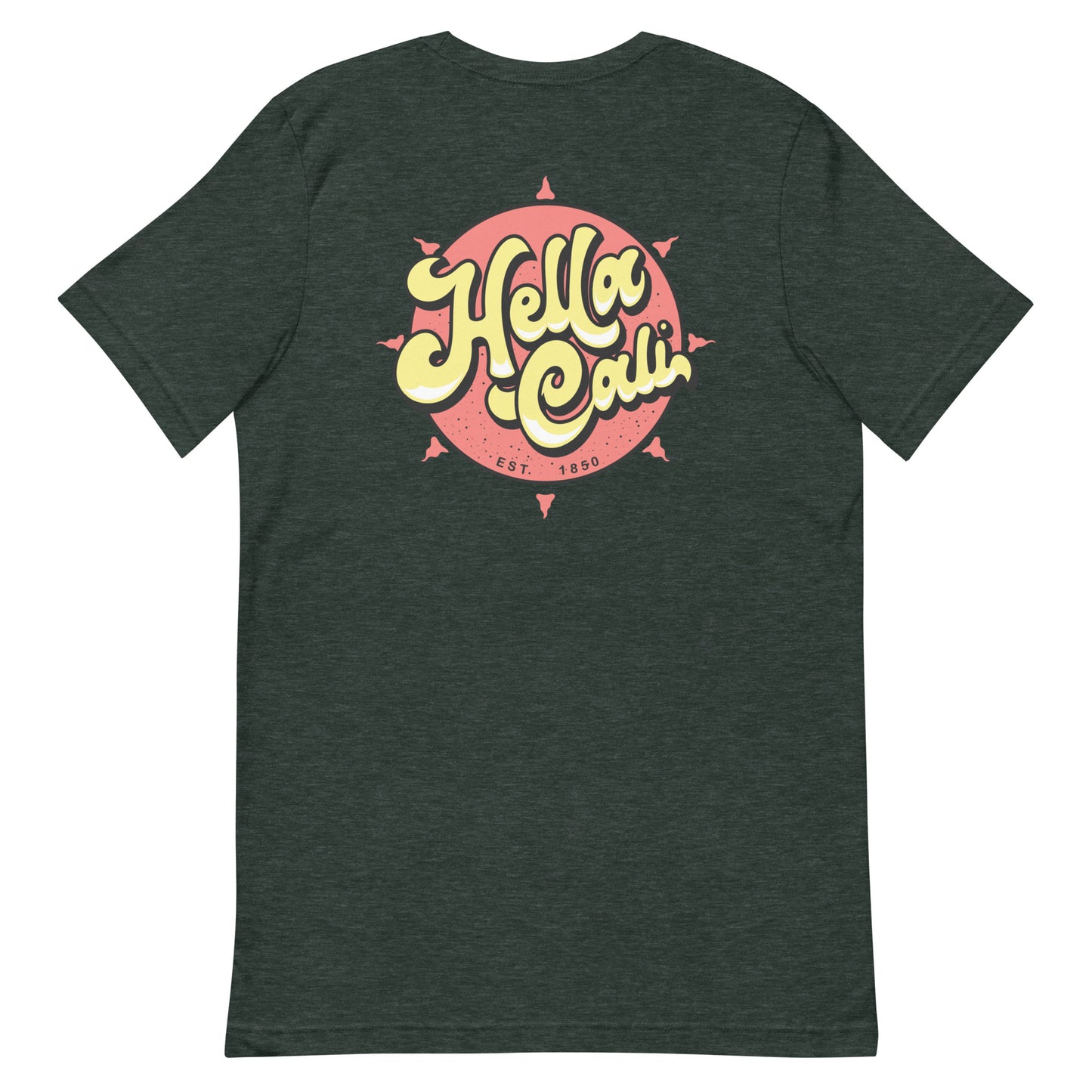 Hella Cali Yellow Lettering Orange Sun Logo Shirt