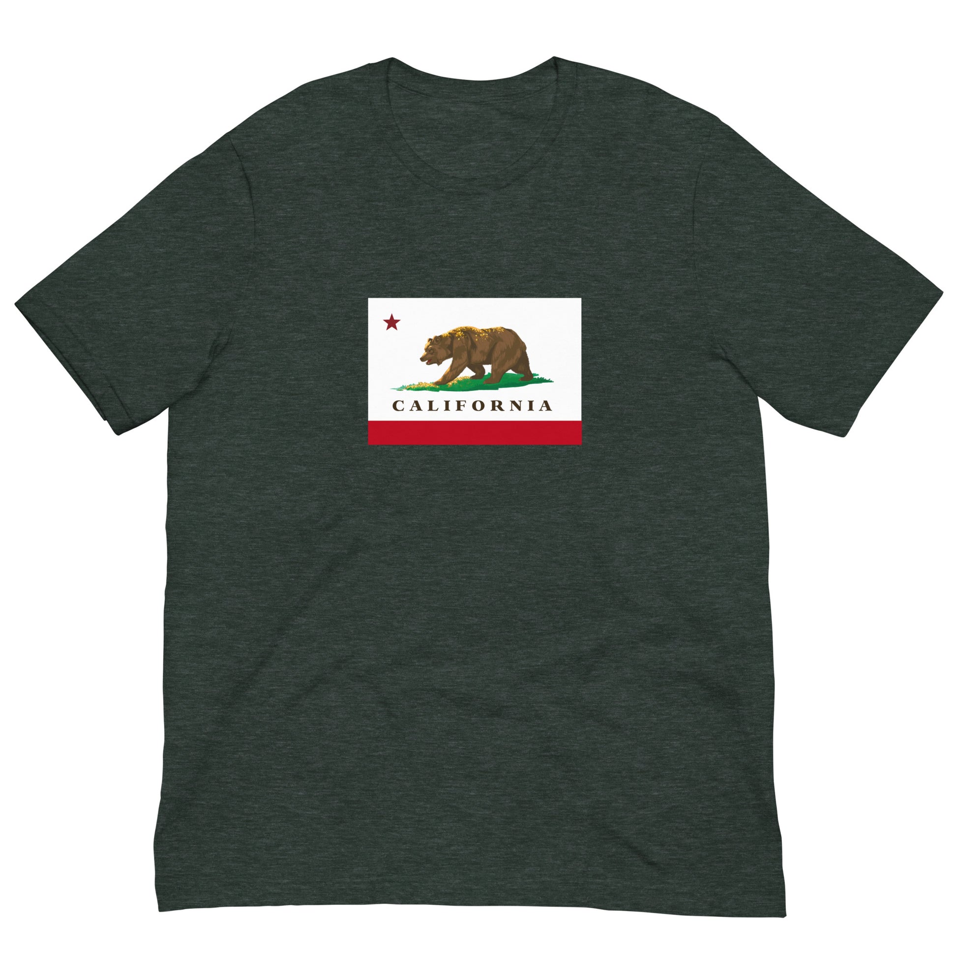 Heather Green California Flag Shirt