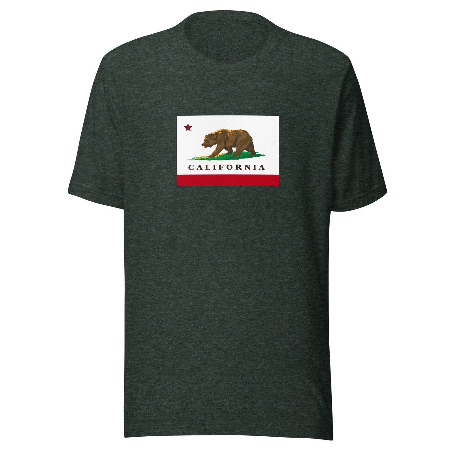 Heather Green California Flag Shirt