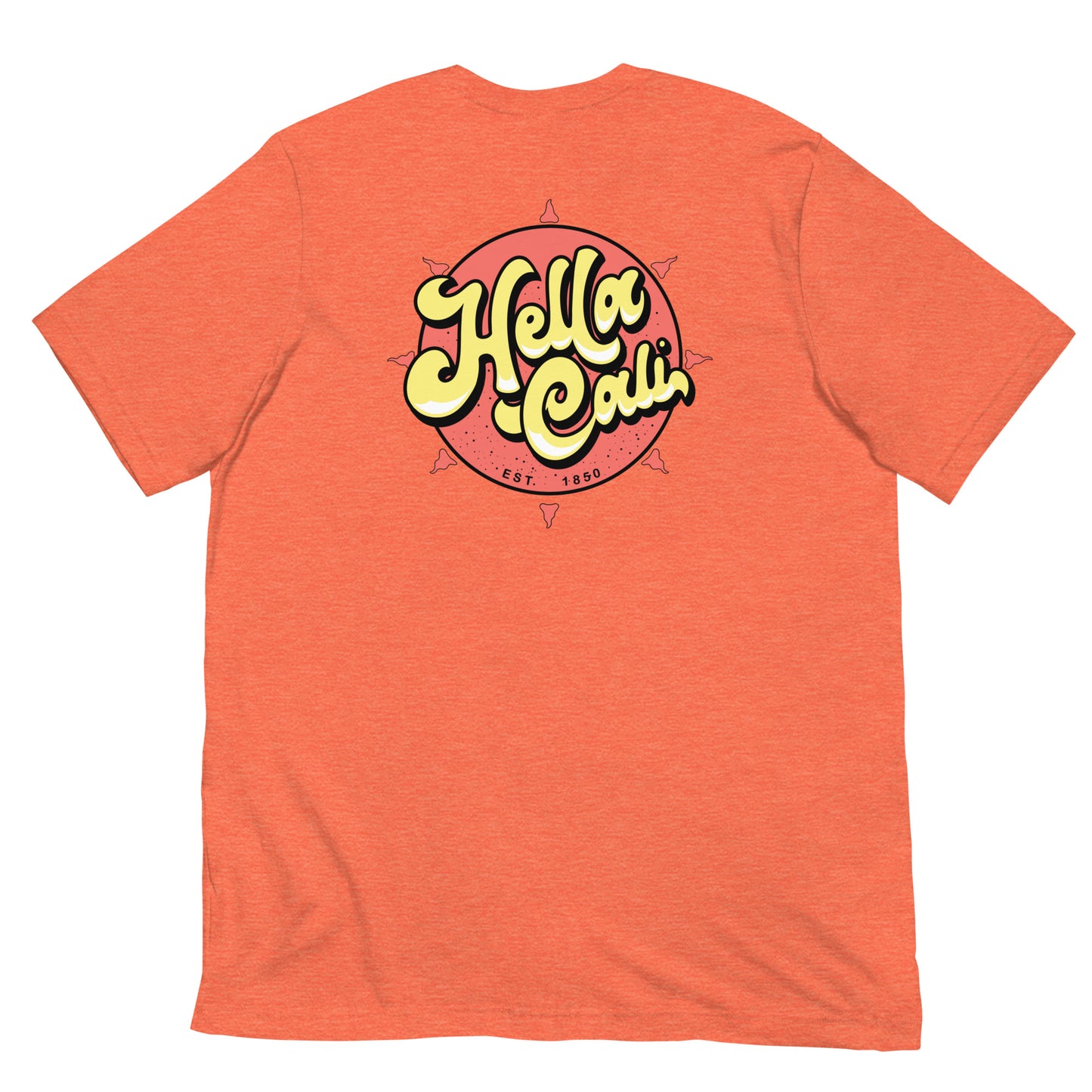 Hella Cali Yellow Lettering Orange Sun Logo Shirt