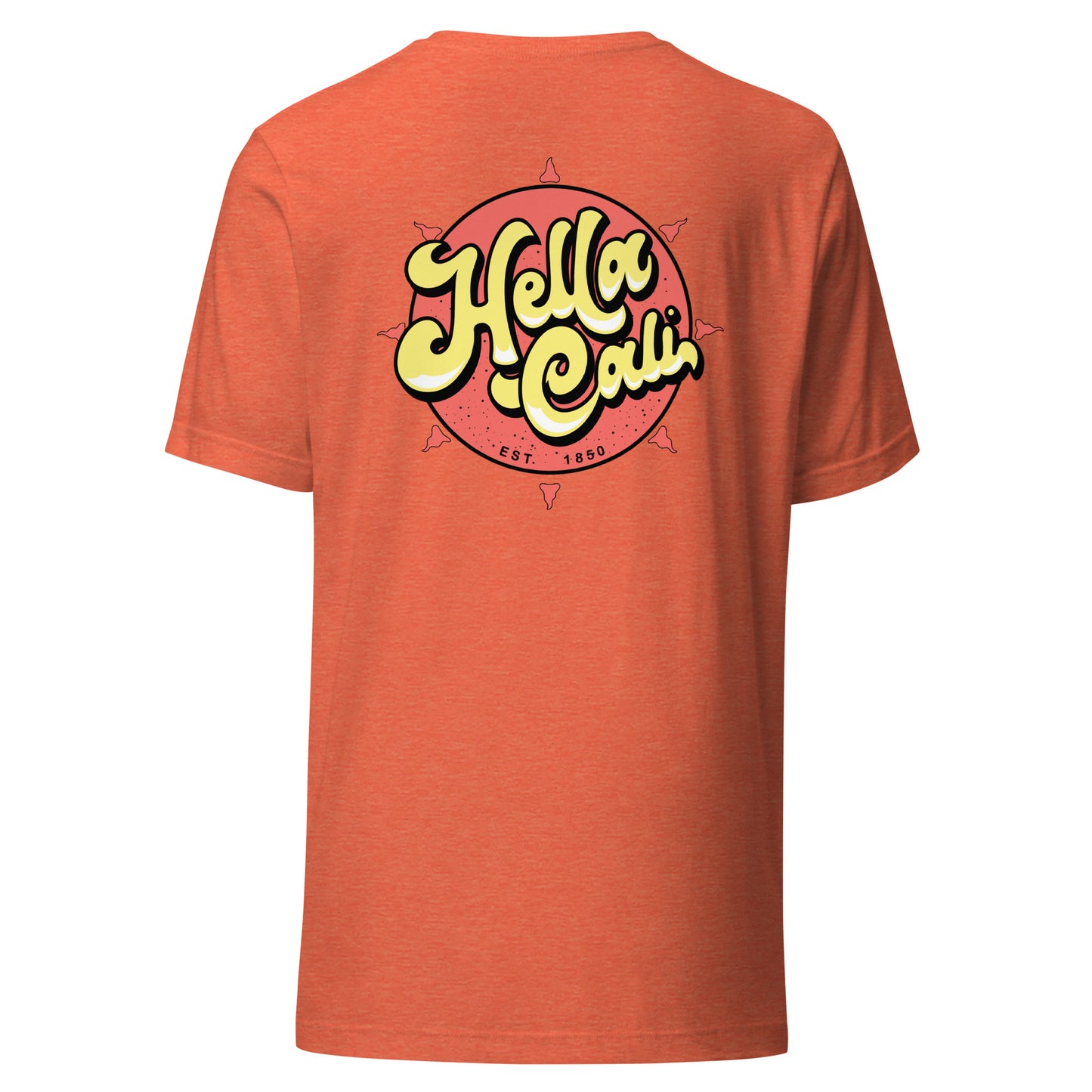 Hella Cali Yellow Lettering Orange Sun Logo Shirt