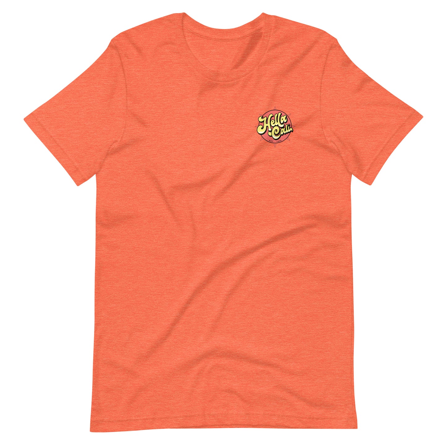 Hella Cali Yellow Lettering Orange Sun Logo Shirt