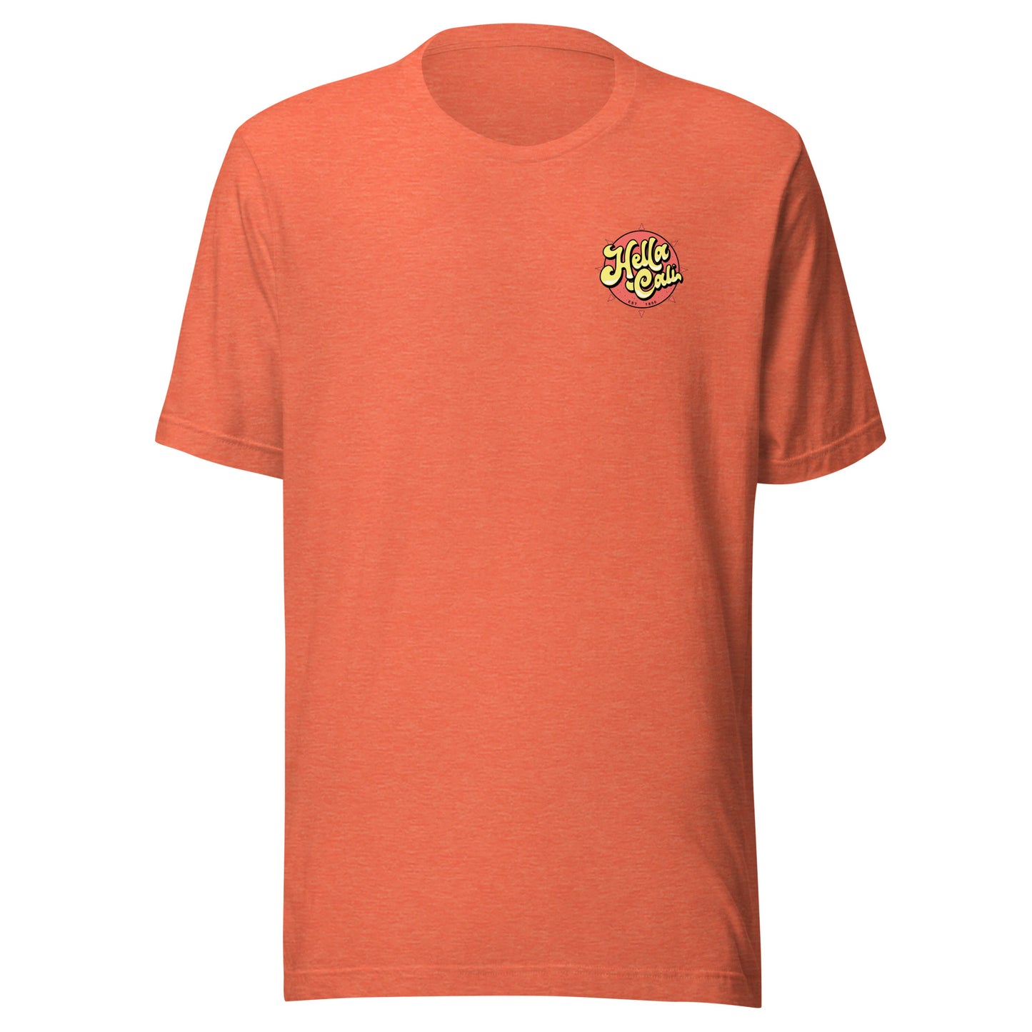 Hella Cali Yellow Lettering Orange Sun Logo Shirt