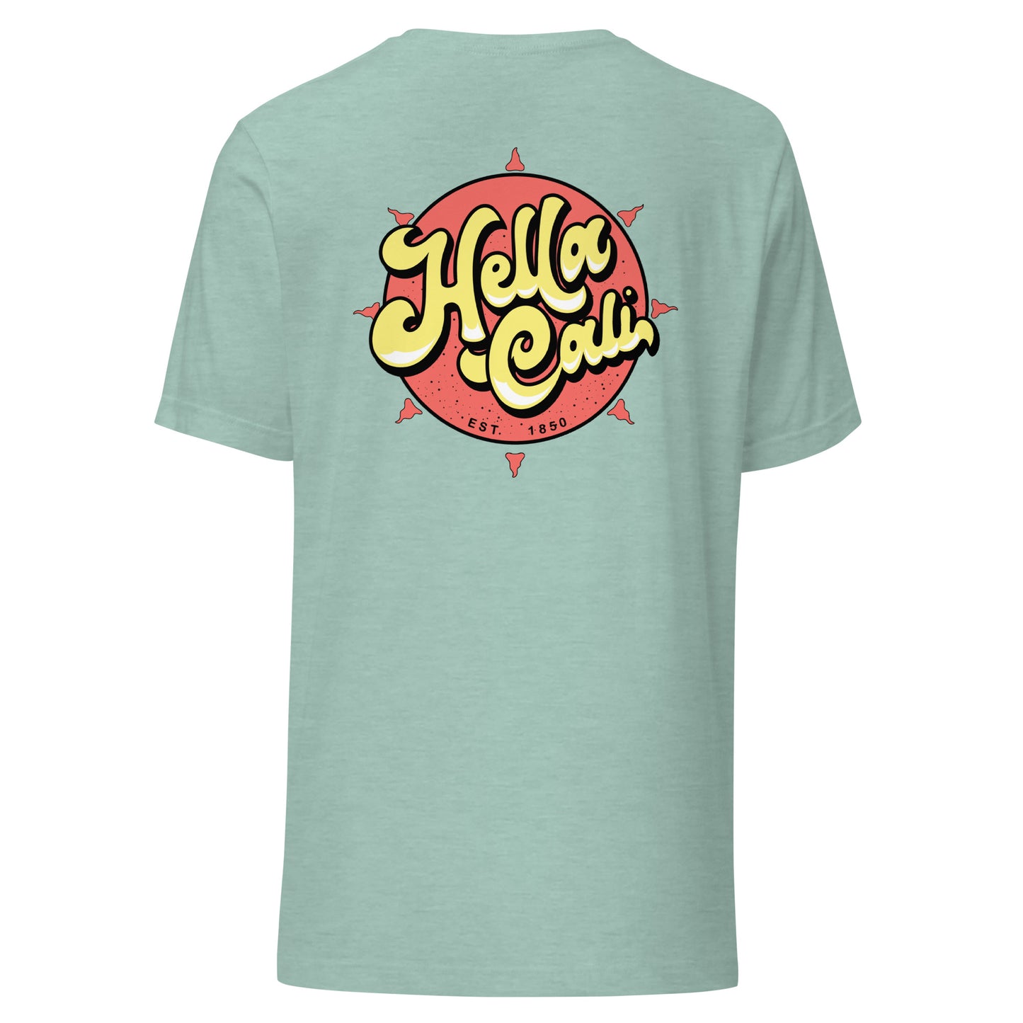 Hella Cali Yellow Lettering Orange Sun Logo Shirt