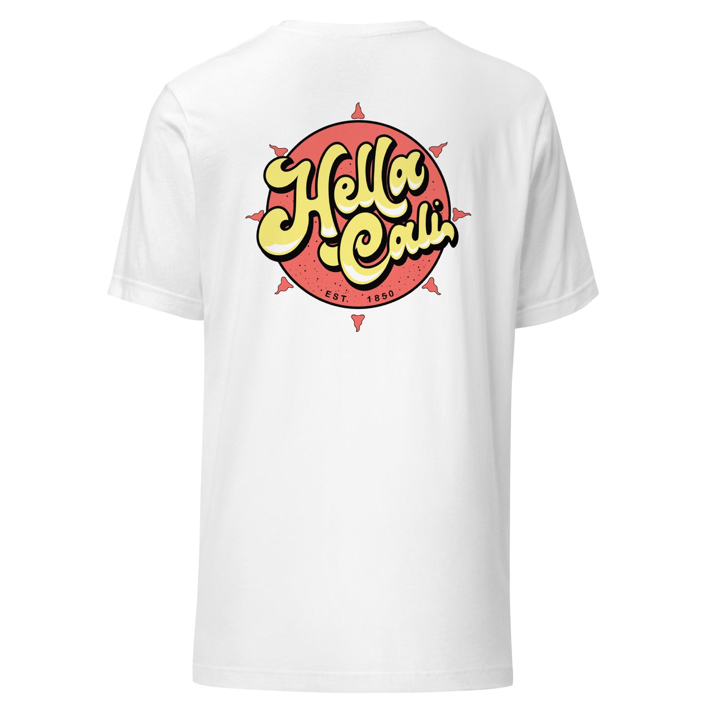 Hella Cali Yellow Lettering Orange Sun Logo Shirt