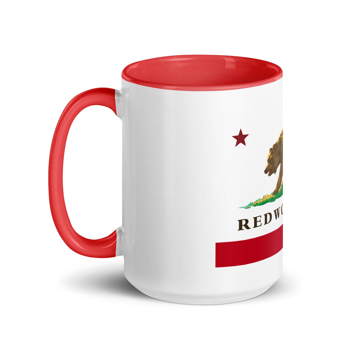 Redwood City CA Flag Mug with Red Inside