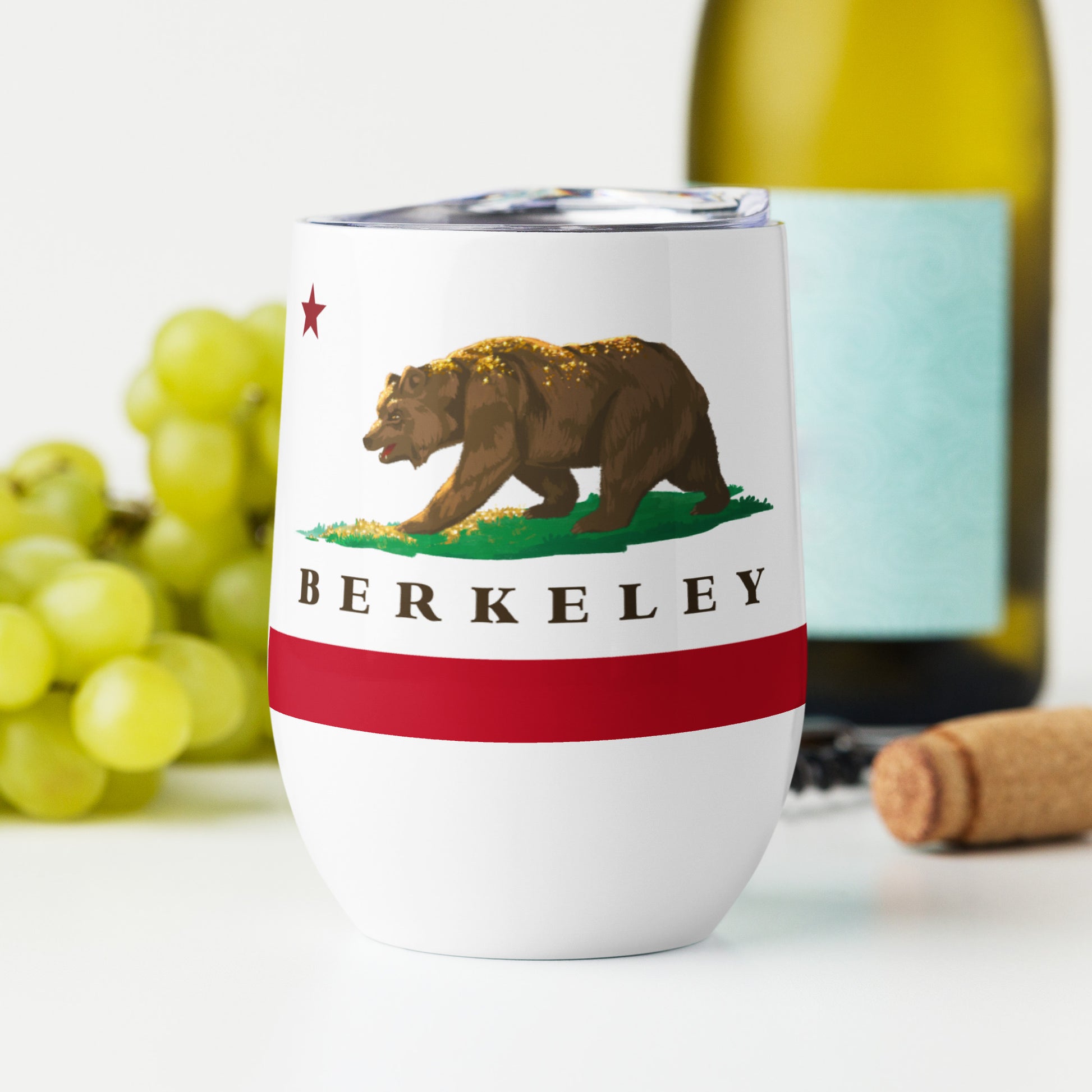 Berkeley CA Wine tumbler - CAFlags