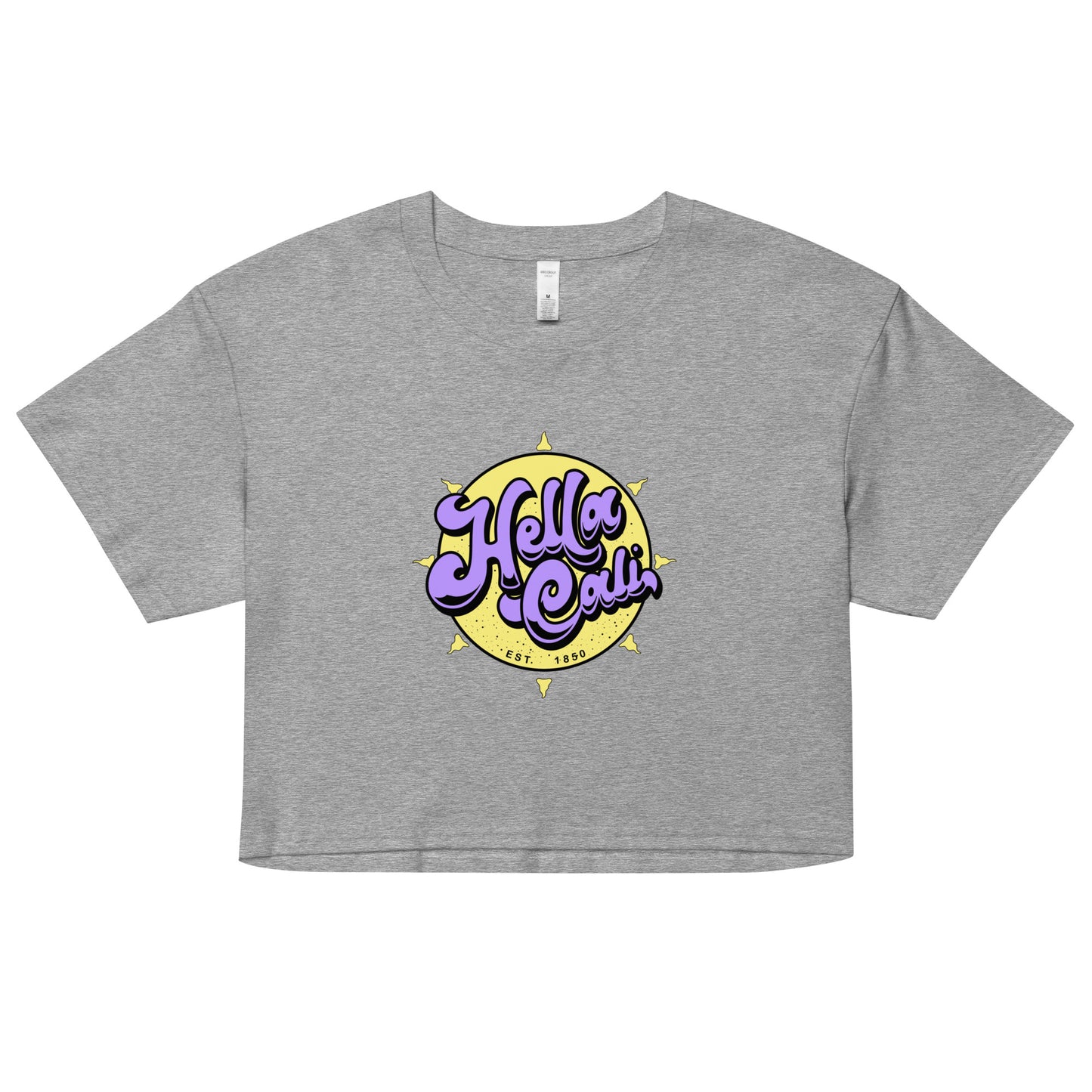 Hella Cali Crop Top (purple & yellow logo)