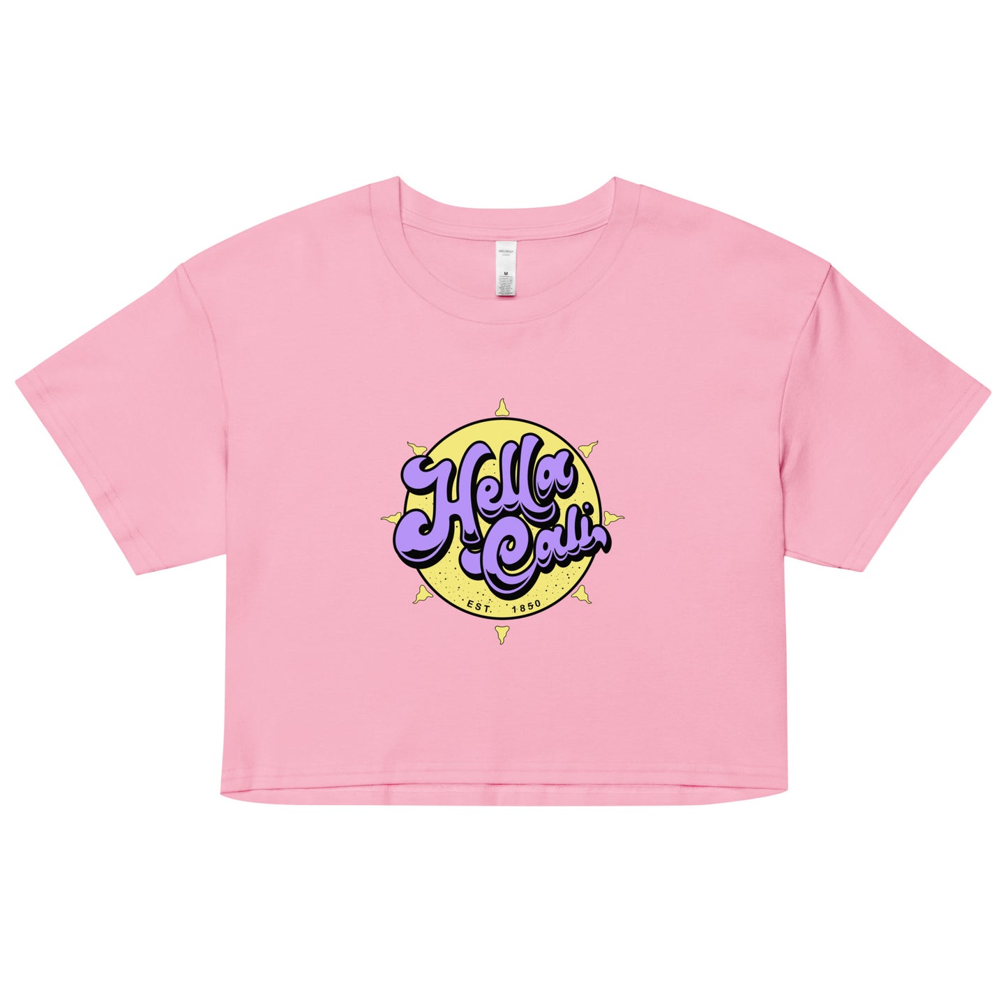 Hella Cali Crop Top (purple & yellow logo)