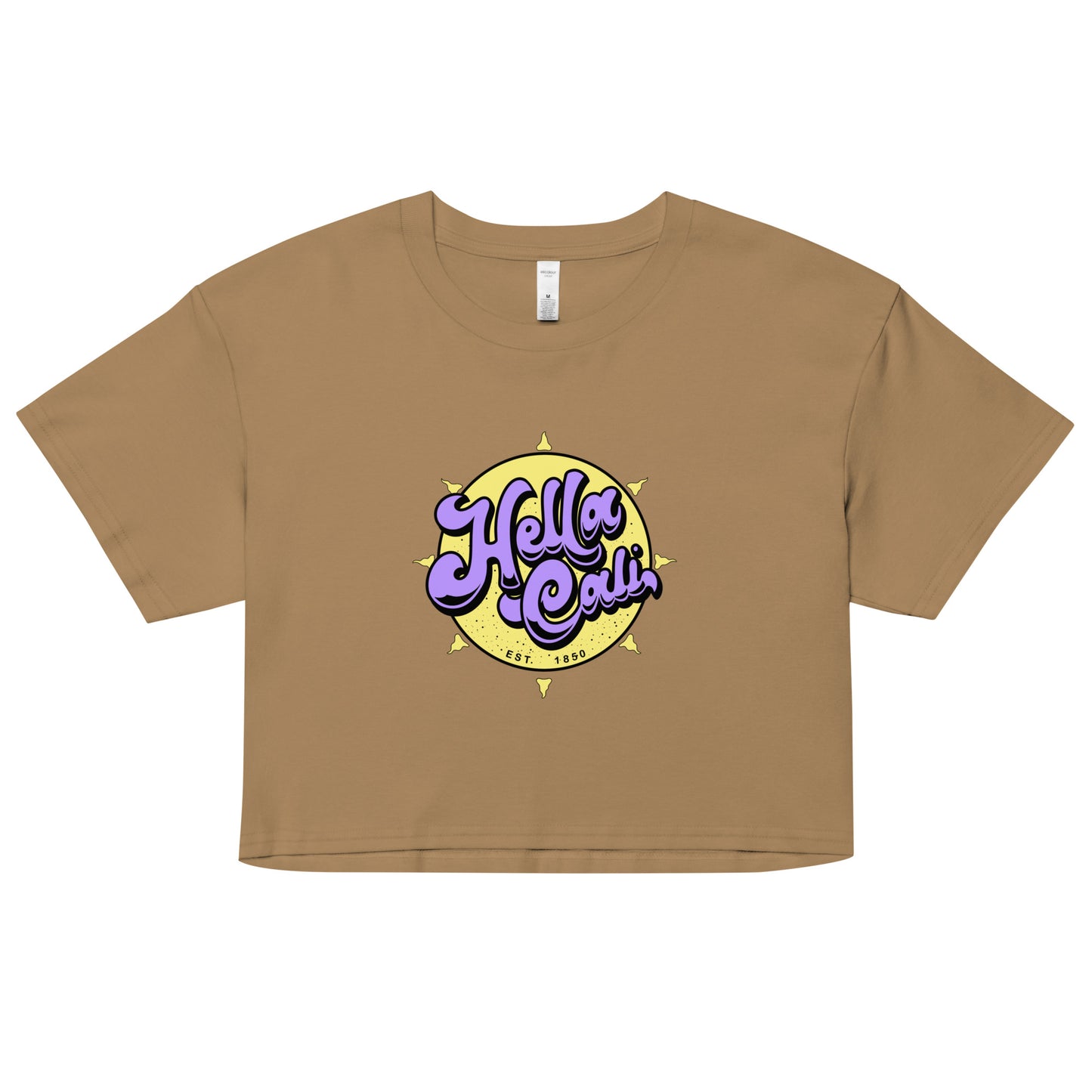 Hella Cali Crop Top (purple & yellow logo)