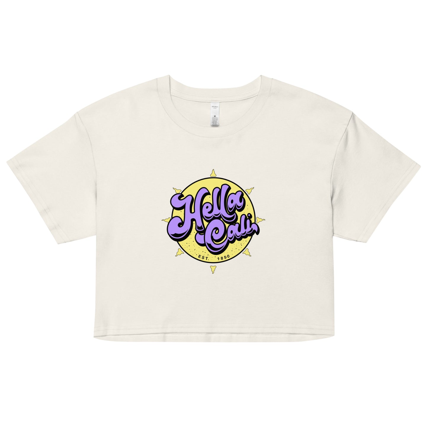 Hella Cali Crop Top (purple & yellow logo)