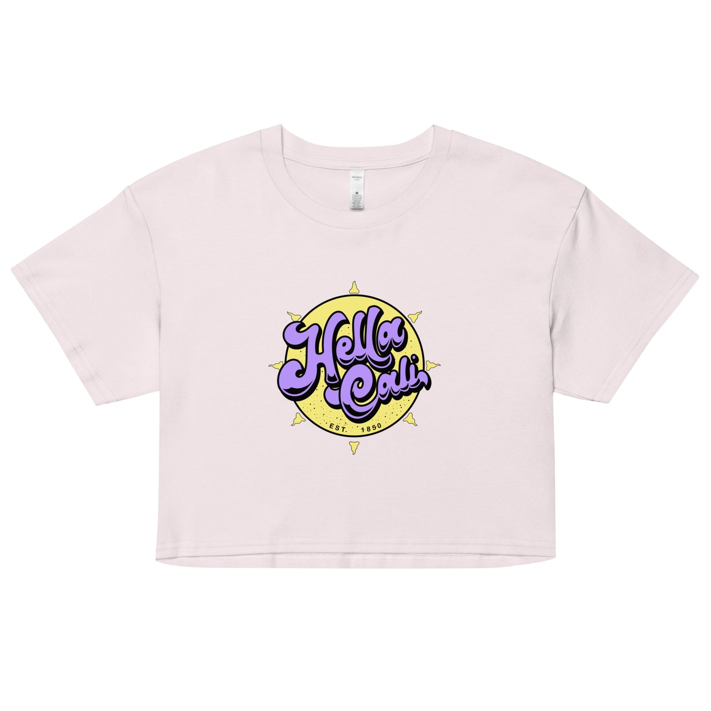 Hella Cali Crop Top (purple & yellow logo)