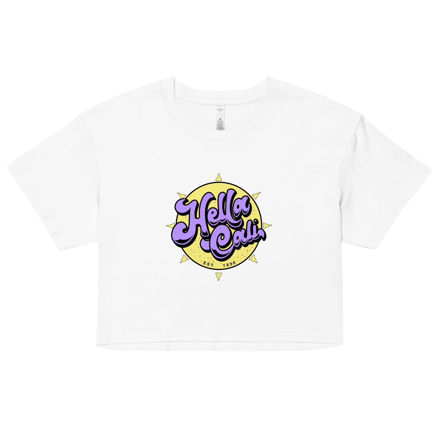 Hella Cali Crop Top (purple & yellow logo)